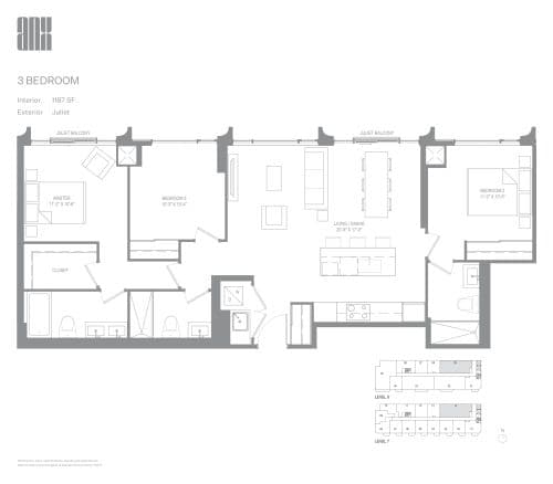 1187 SF floor plan