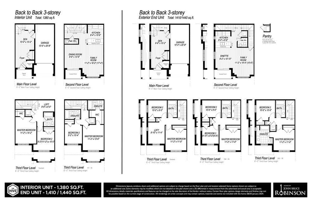 The Mason Bee Floor Plan at The Hive Towns - 1440 sq.ft