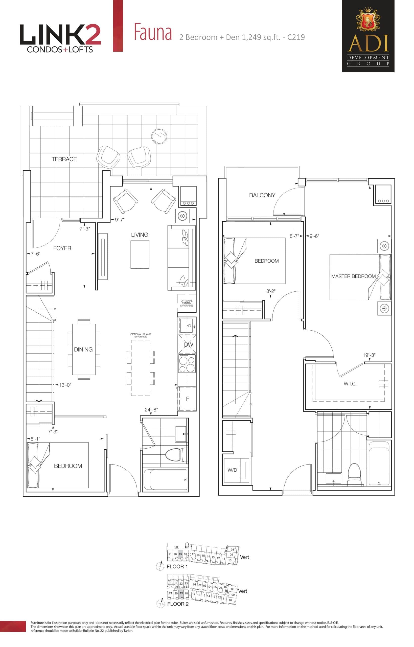 Fauna Floor Plan at Link2 Condos + Lofts - 1249 sq.ft