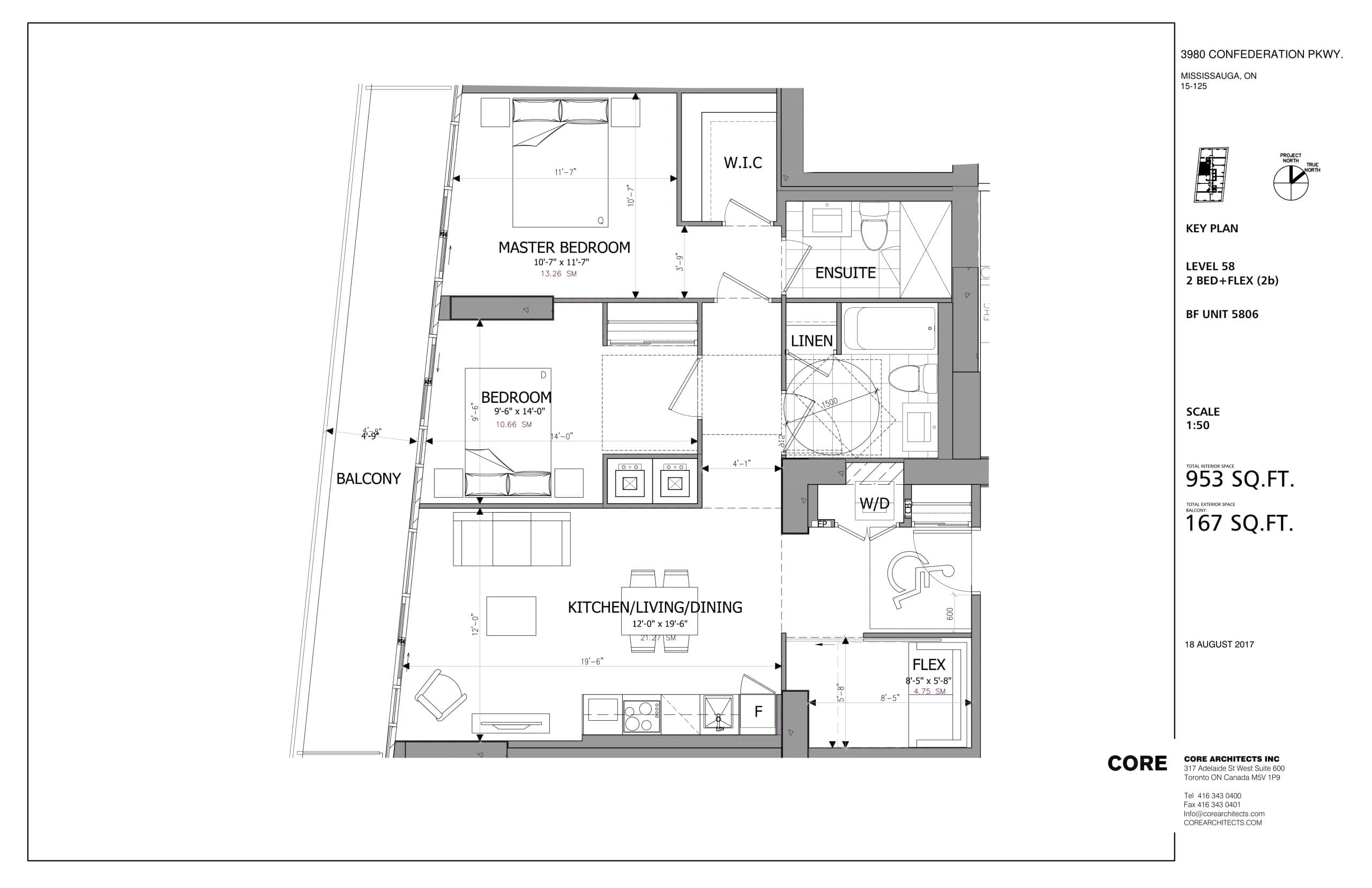 Unit 5806 - F-06 (H) Floor Plan at M City Condos Phase 1 - 953 sq.ft