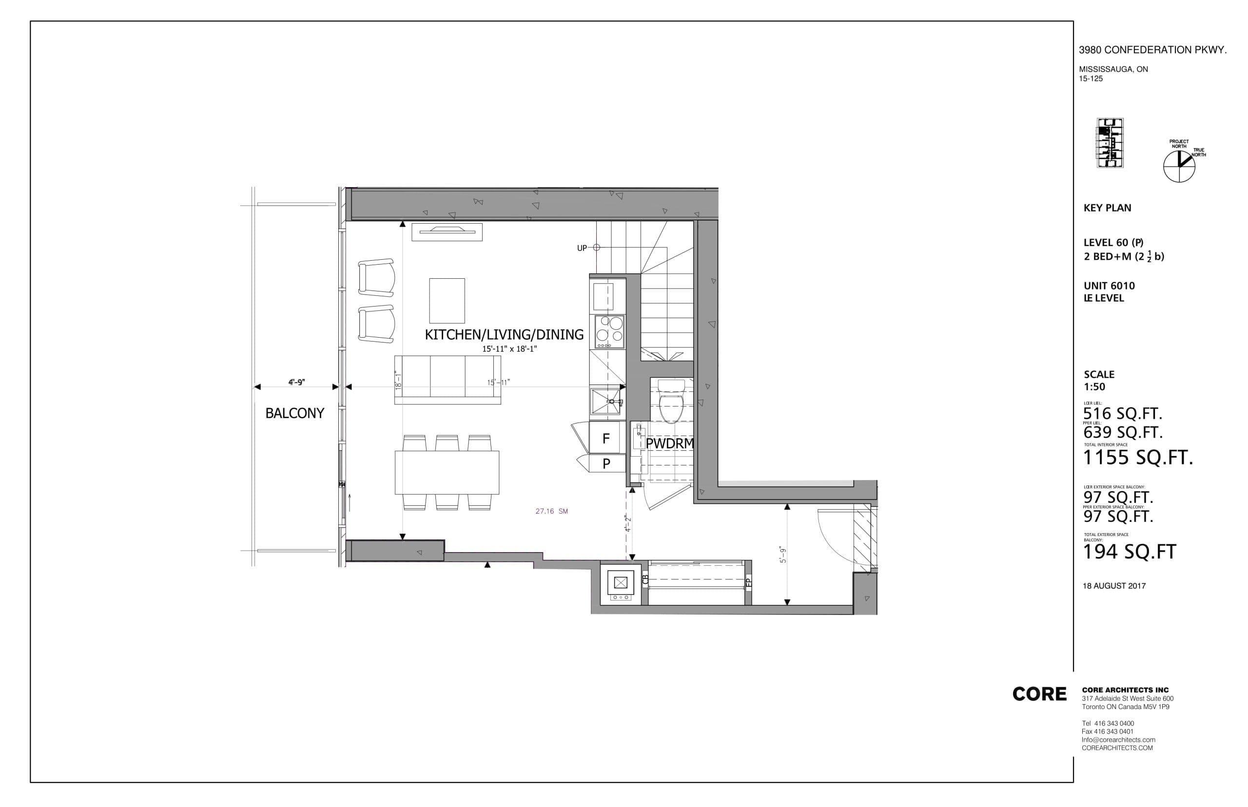 Unit 6010 - D-10 (H) Floor Plan at M City Condos Phase 1 - 1155 sq.ft
