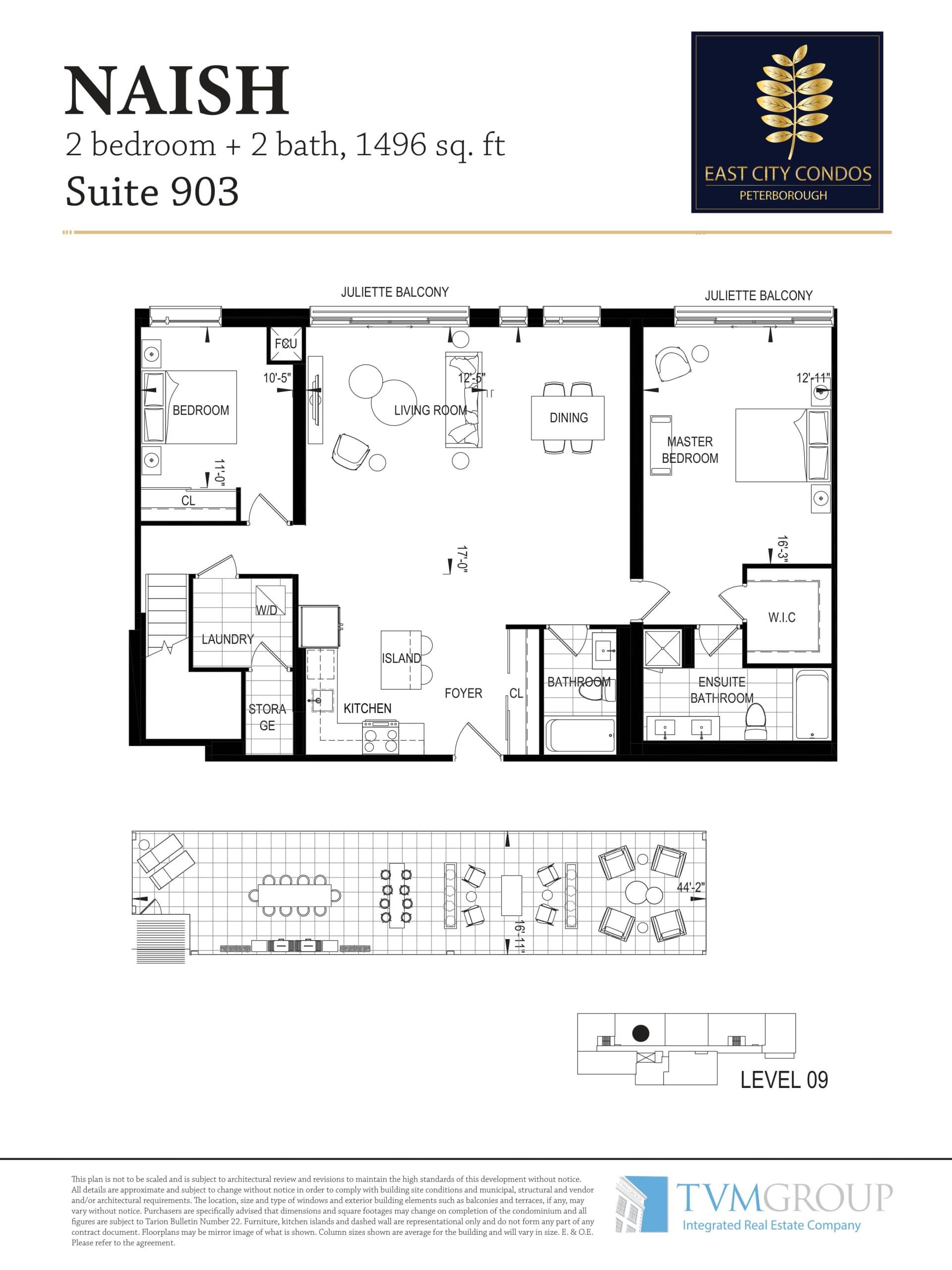 Naish Floor Plan at East City Condos - 1496 sq.ft