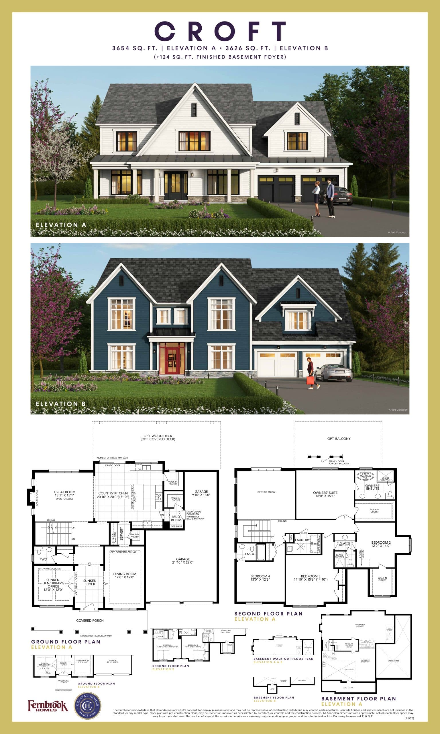 Croft Floor Plan at Eagles Rest Estates - 3654 sq.ft