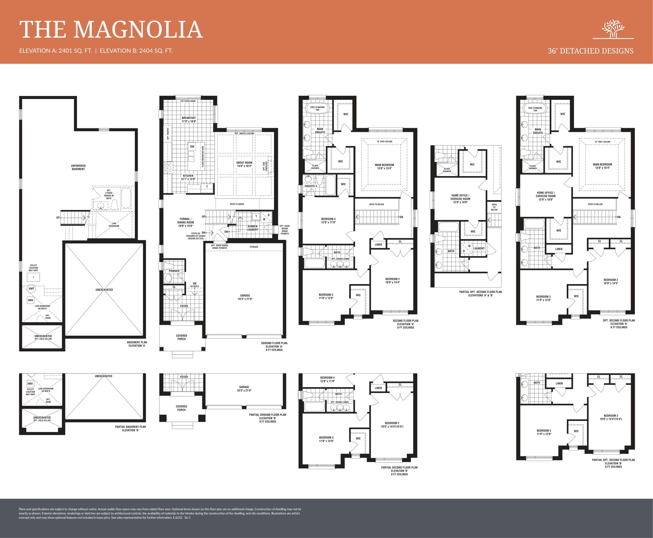 The Magnolia 36' Floor Plan at Midhurst Valley by Sundance Homes - 2401 sq.ft