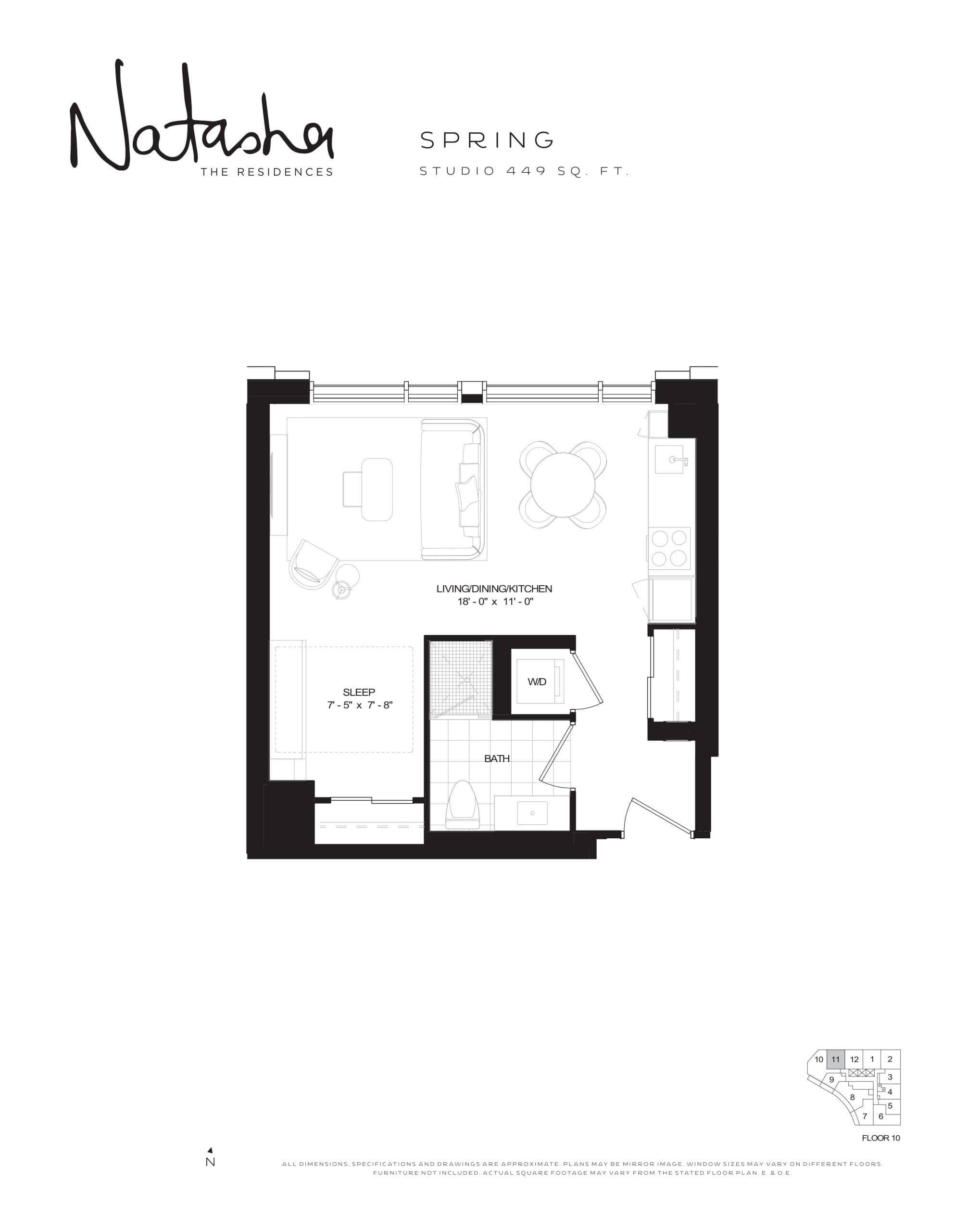 Spring Floor Plan at Natasha Residences - 449 sq.ft