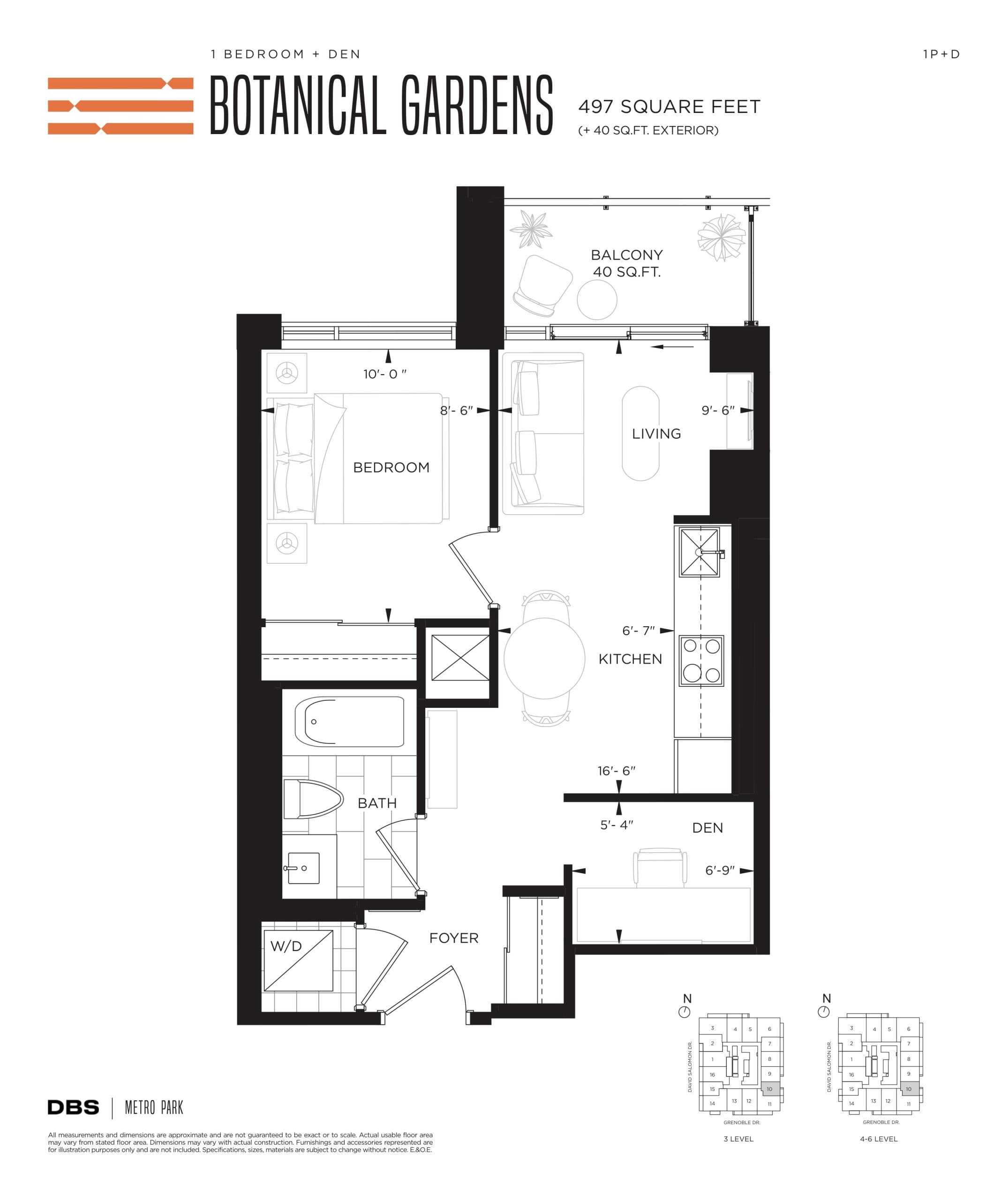 Botanical Gardens Floor Plan at Metro Park Condos - 497 sq.ft
