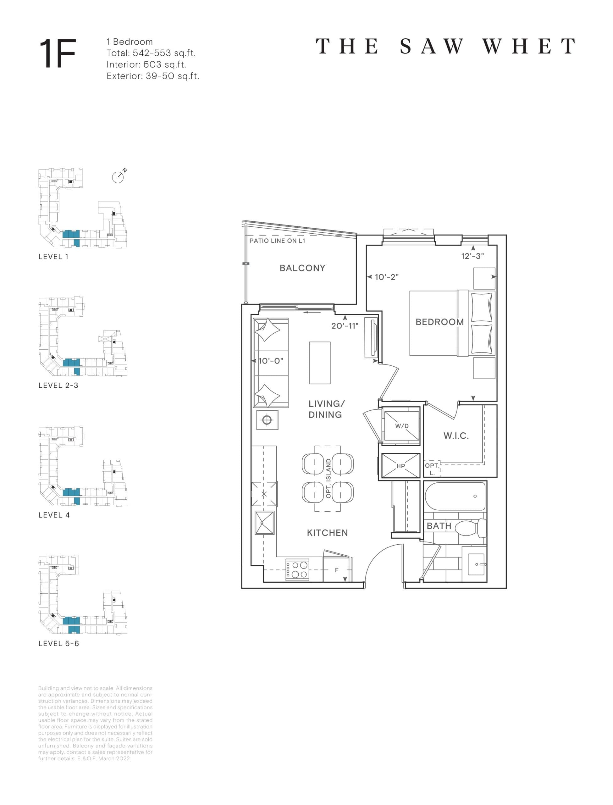 1F Floor Plan at The Saw Whet Condos - 503 sq.ft