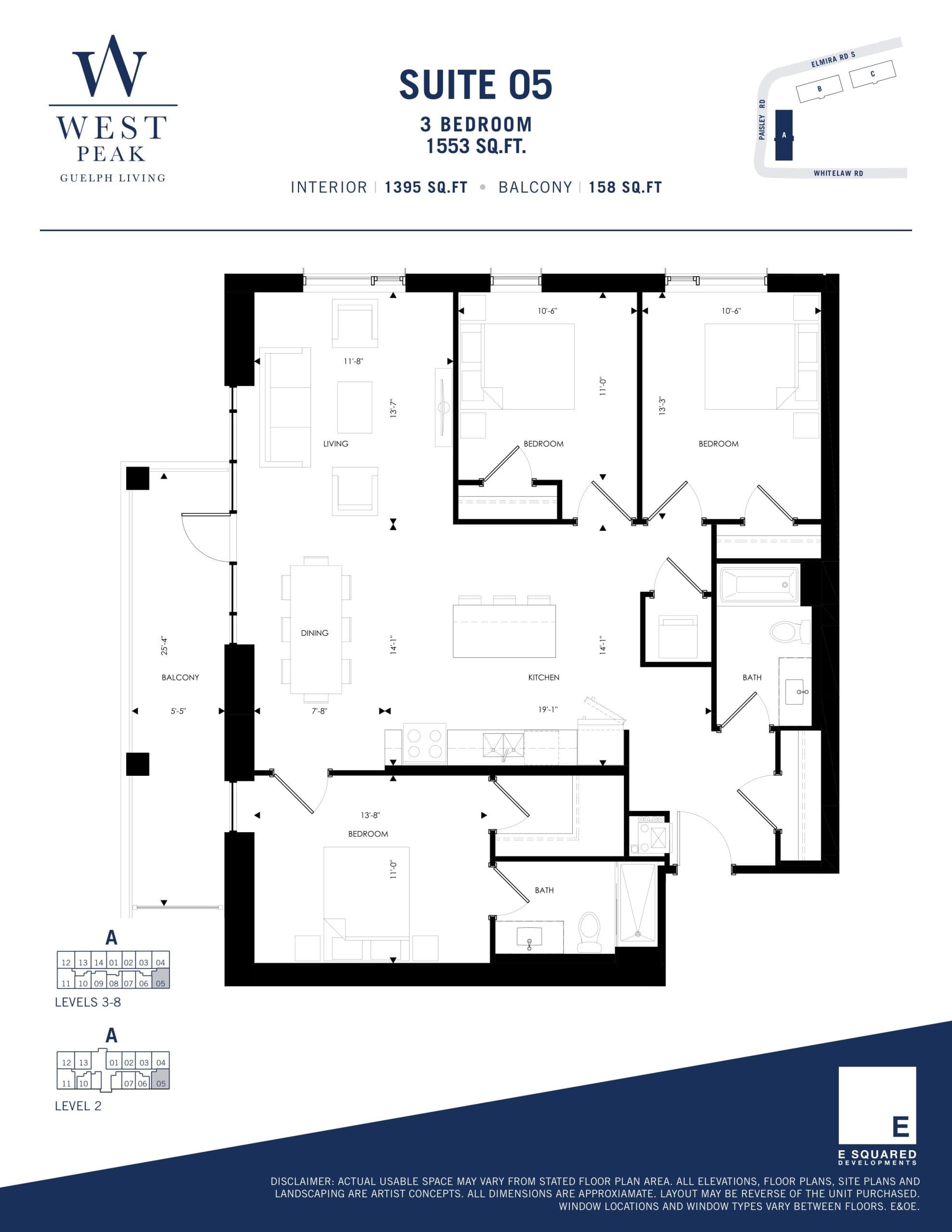 Suite 05 - Building A Floor Plan at West Peak Condos - 1395 sq.ft