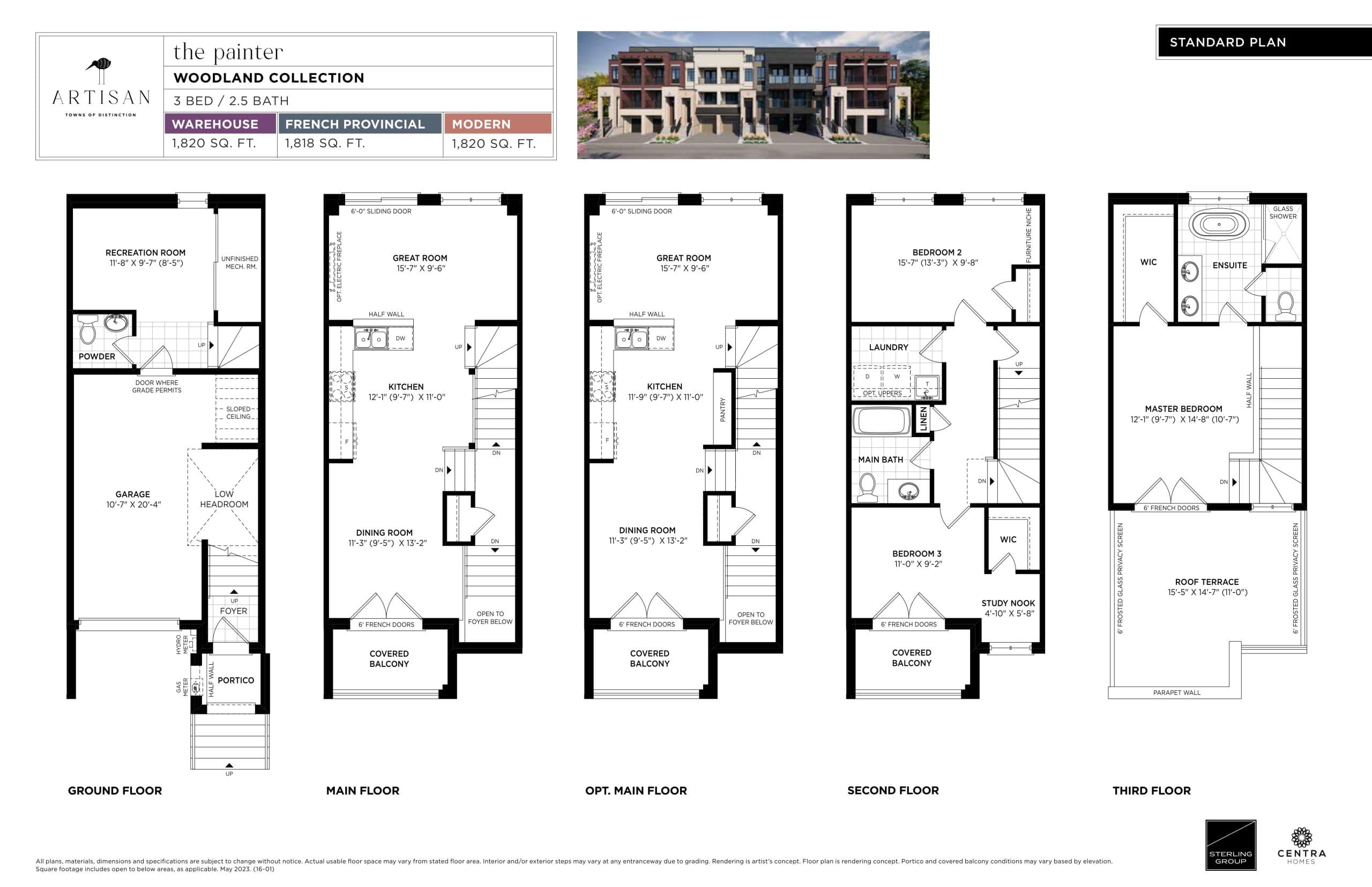 The Painter Floor Plan at Artisan Towns - 1820 sq.ft