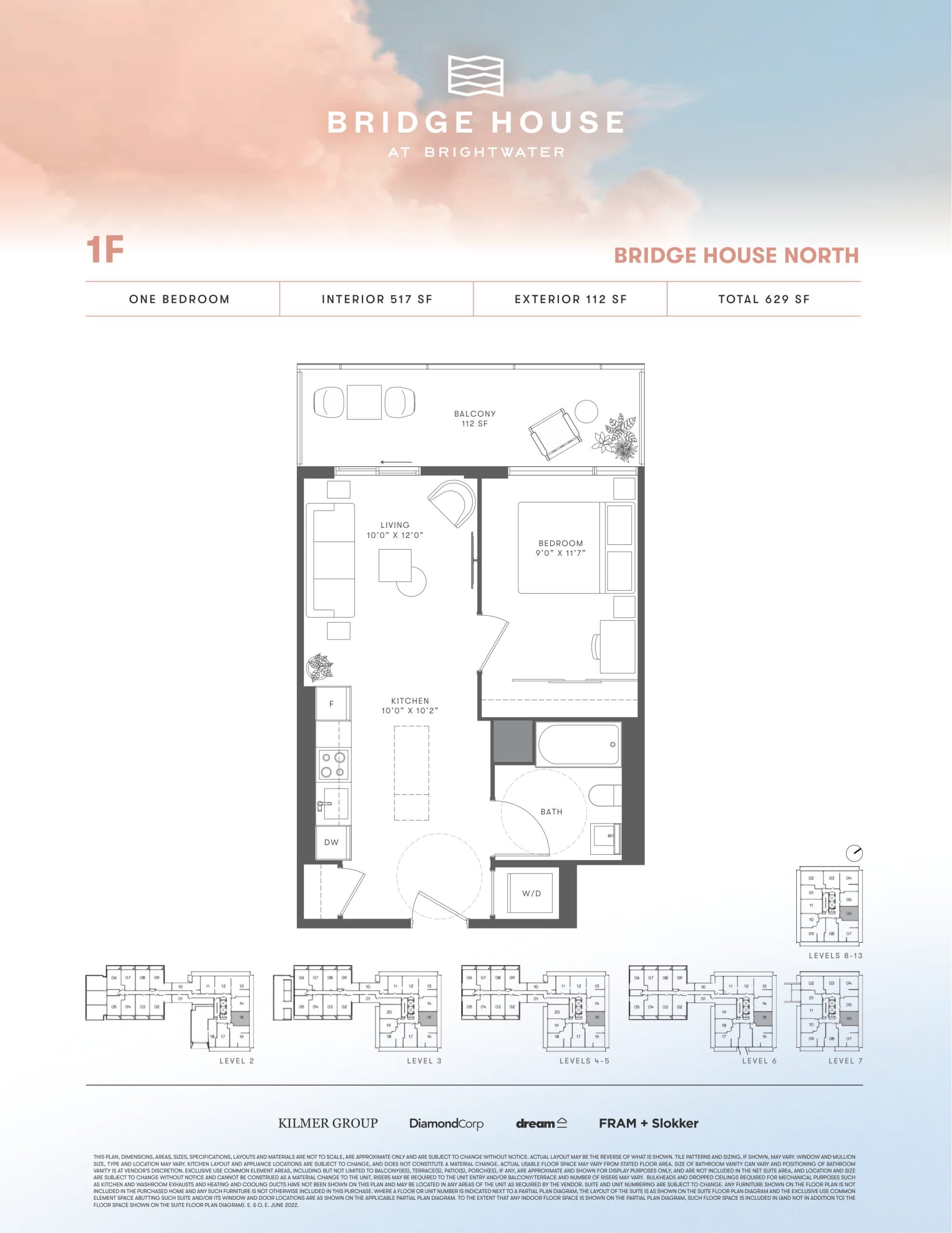 1F Floor Plan at Bridge House at Brightwater Condos - 517 sq.ft