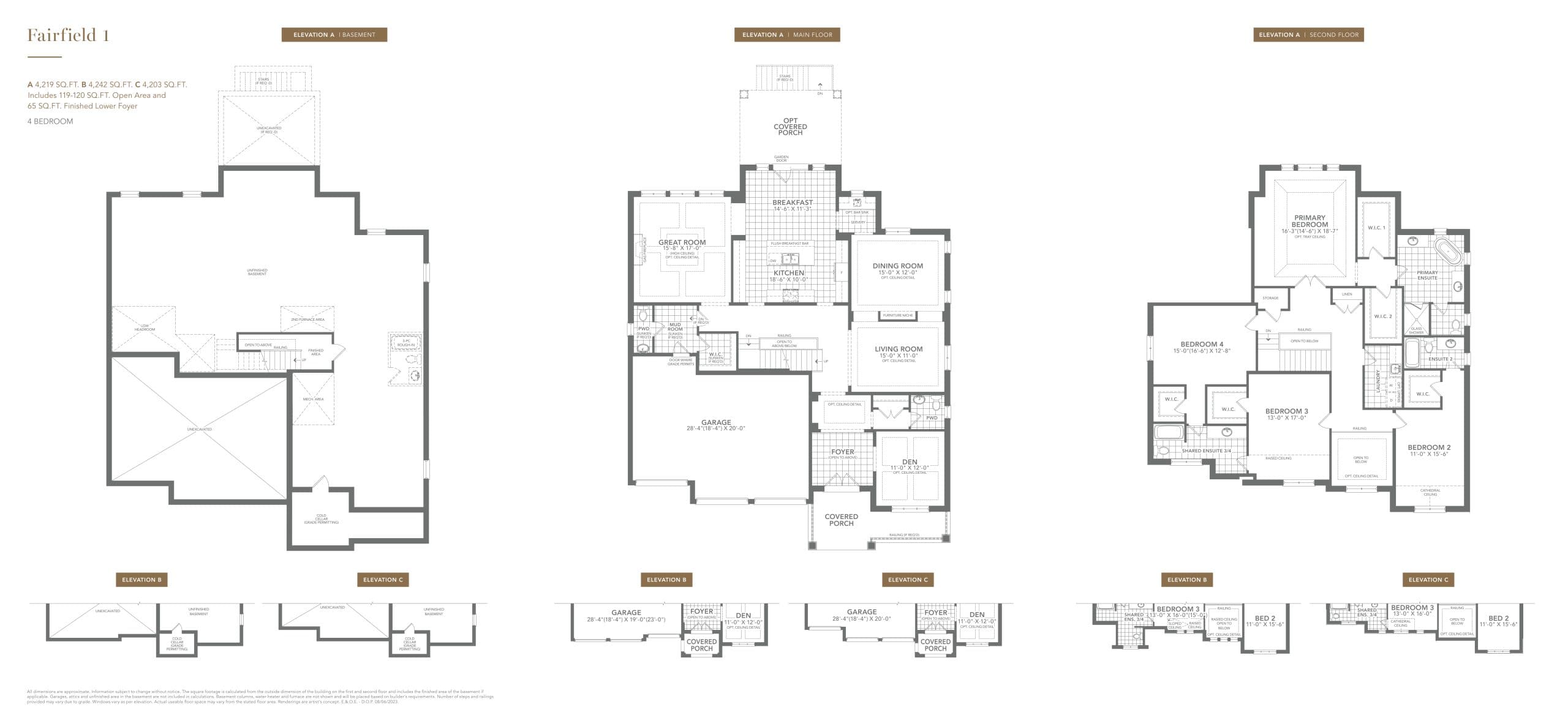 Fairfield 1 Floor Plan at Eversley Estates - 4242 sq.ft