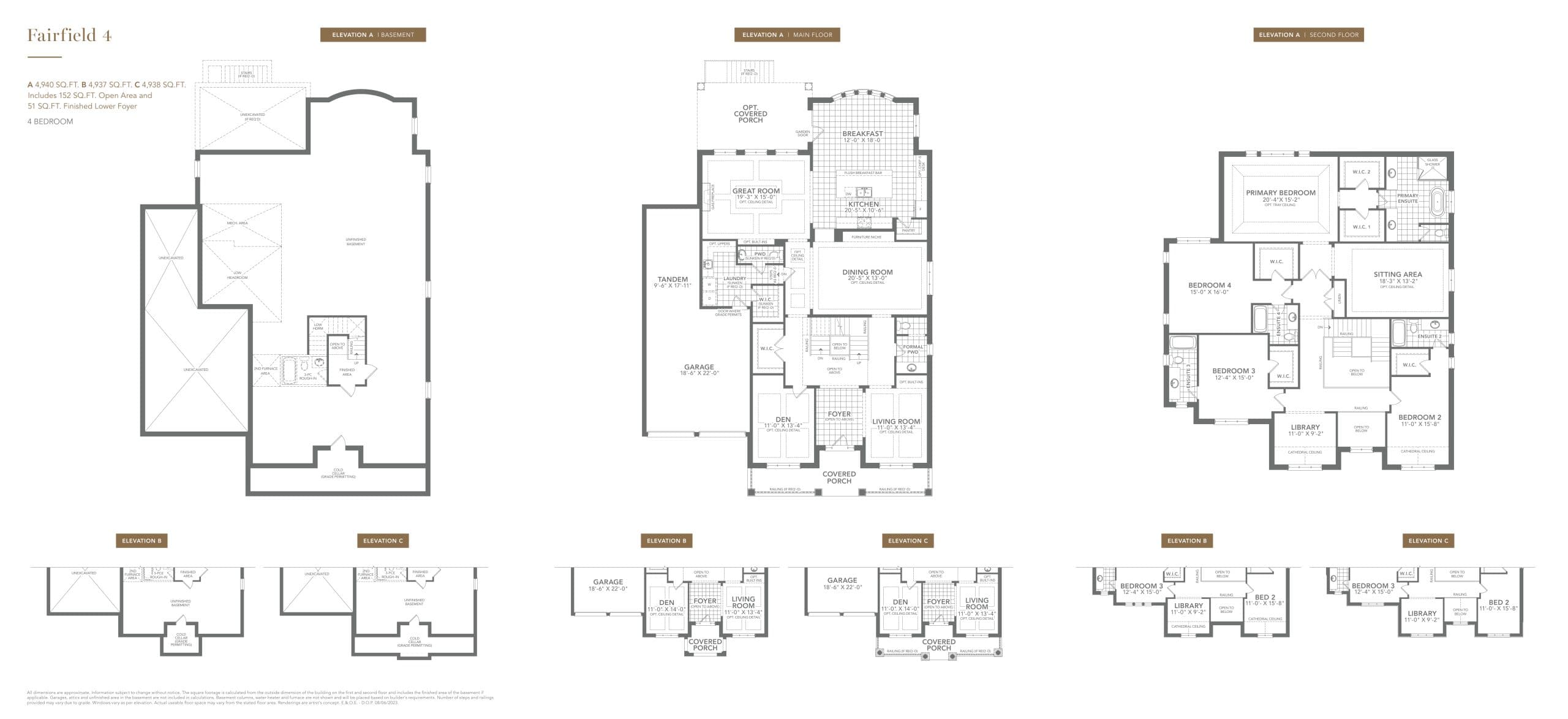 Fairfield 4 Floor Plan at Eversley Estates - 4940 sq.ft