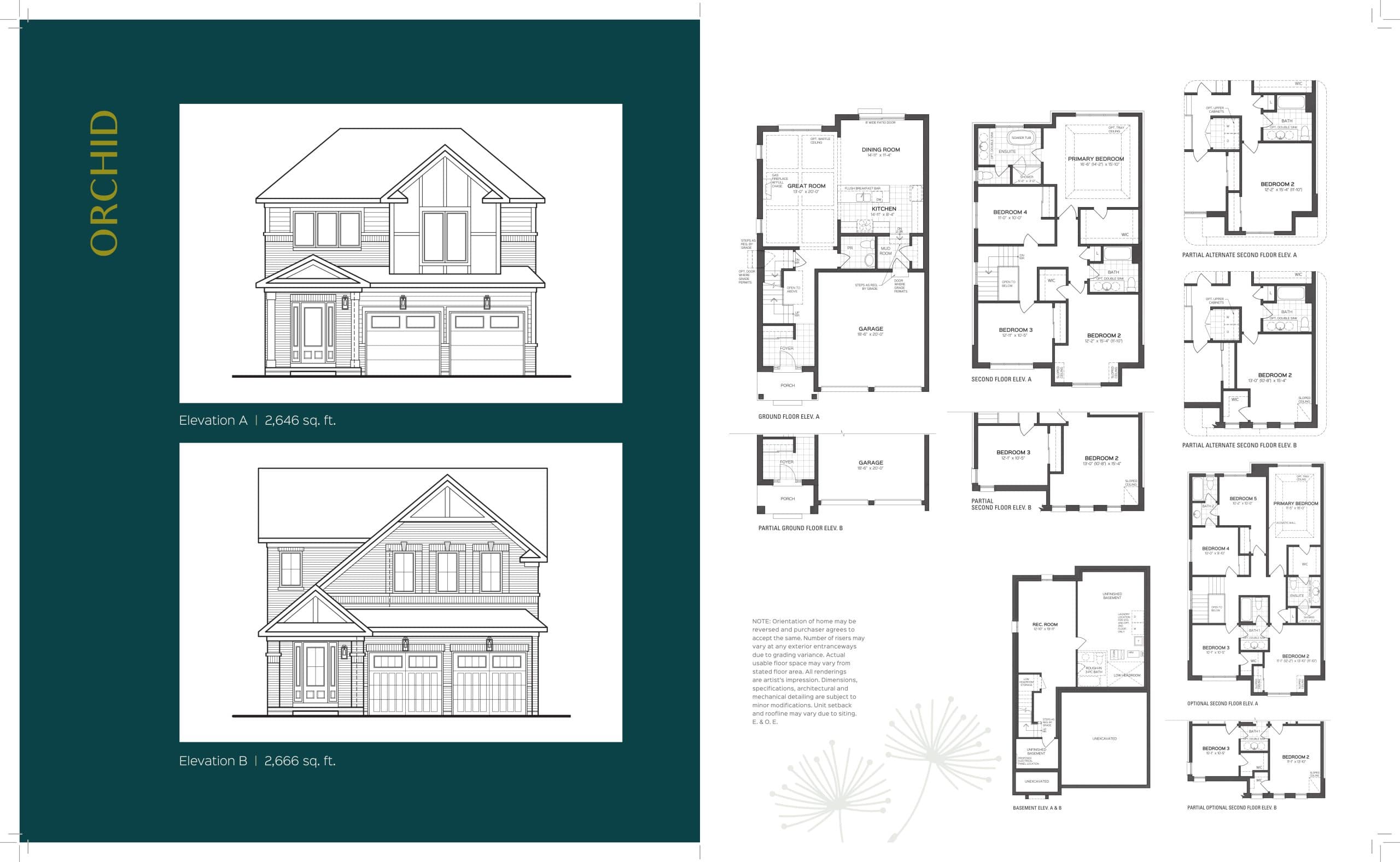 Orchid Floor Plan at Grand Ridge North - 2646 sq.ft