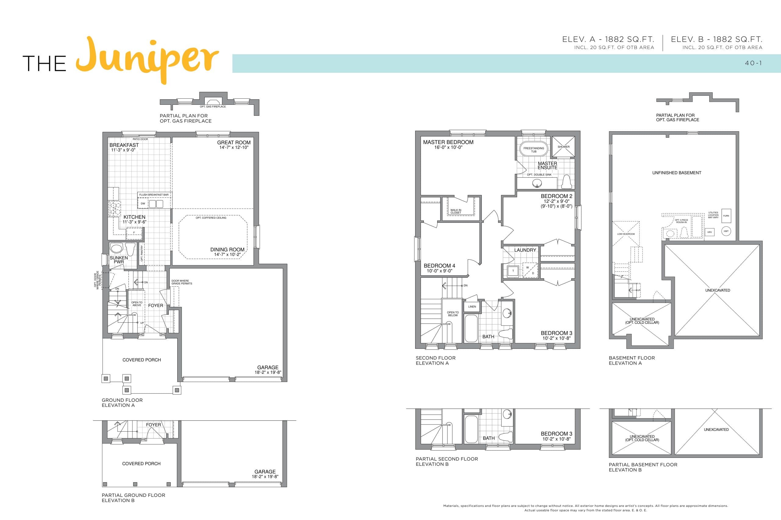 The Juniper - 40' Collection Floor Plan at Honey Hill Phase 2 - 1882 sq.ft