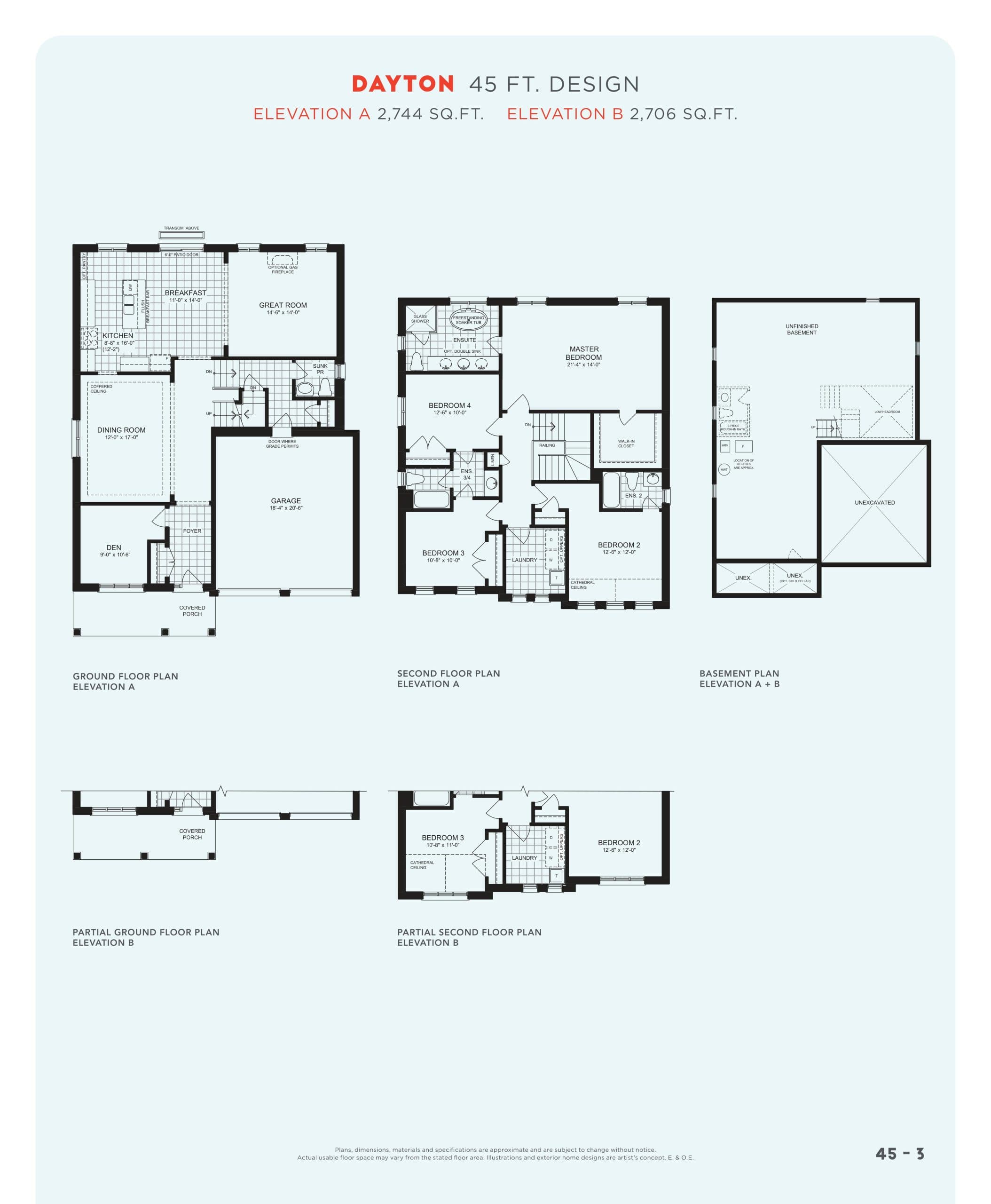 Dayton Floor Plan at Heron Hills - Phase 1 - 2744 sq.ft