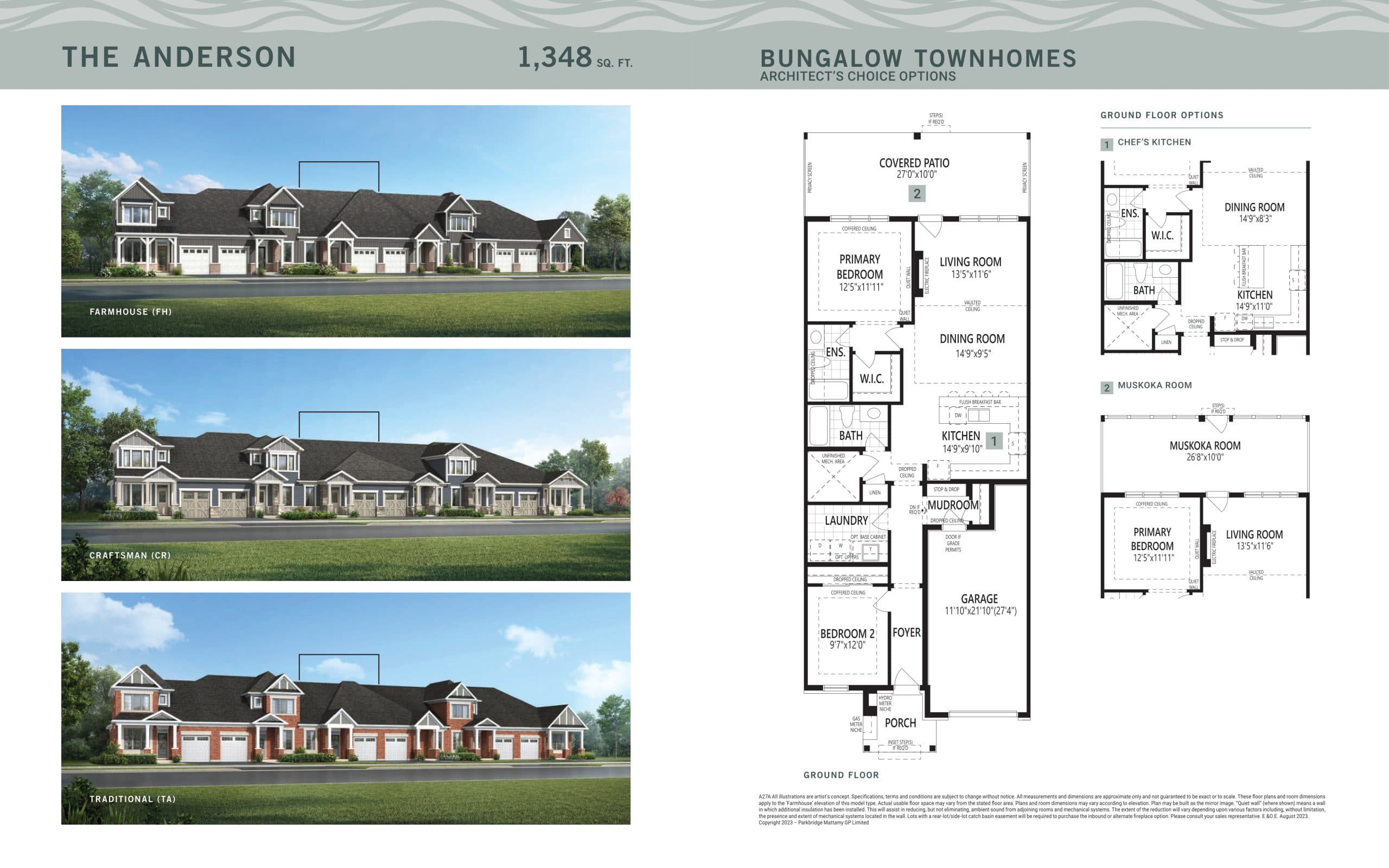 The Anderson Floor Plan at Lakehaven Towns - 1348 sq.ft