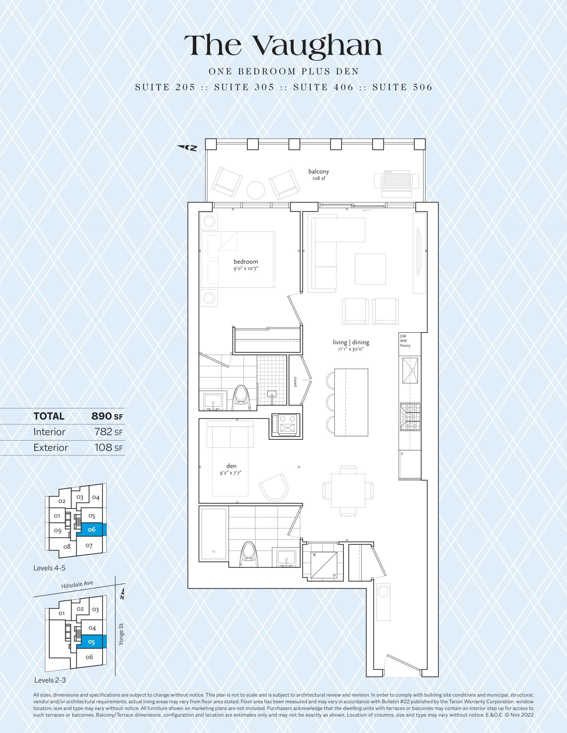 The Vaughan Floor Plan at UOVO Boutique Residences - 782 sq.ft