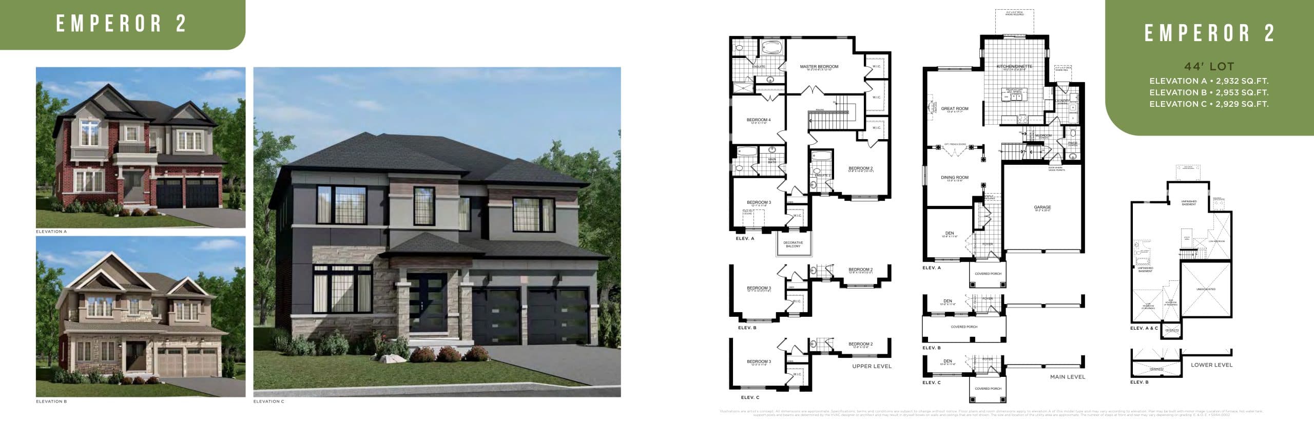 Emperor 2 Floor Plan at Scenic Ridge Phase 3 - 2953 sq.ft