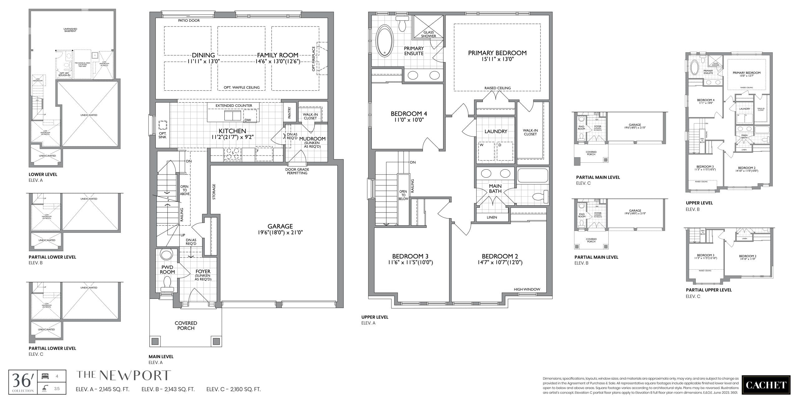 Newport Floor Plan at Cachet Binbrook Towns - 2145 sq.ft