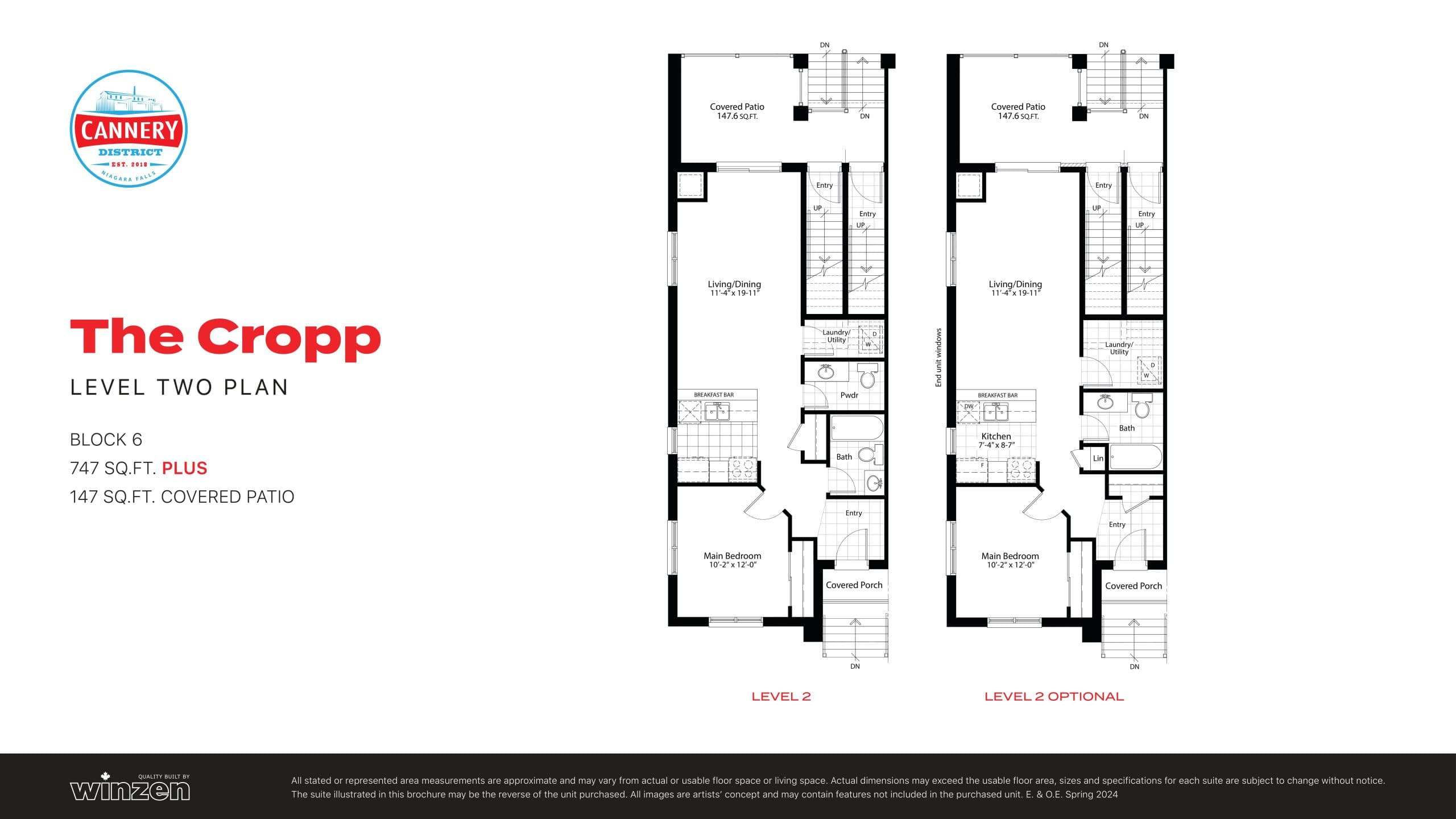 The Cropp (Block 6) Floor Plan at Cannery District Towns - 747 sq.ft