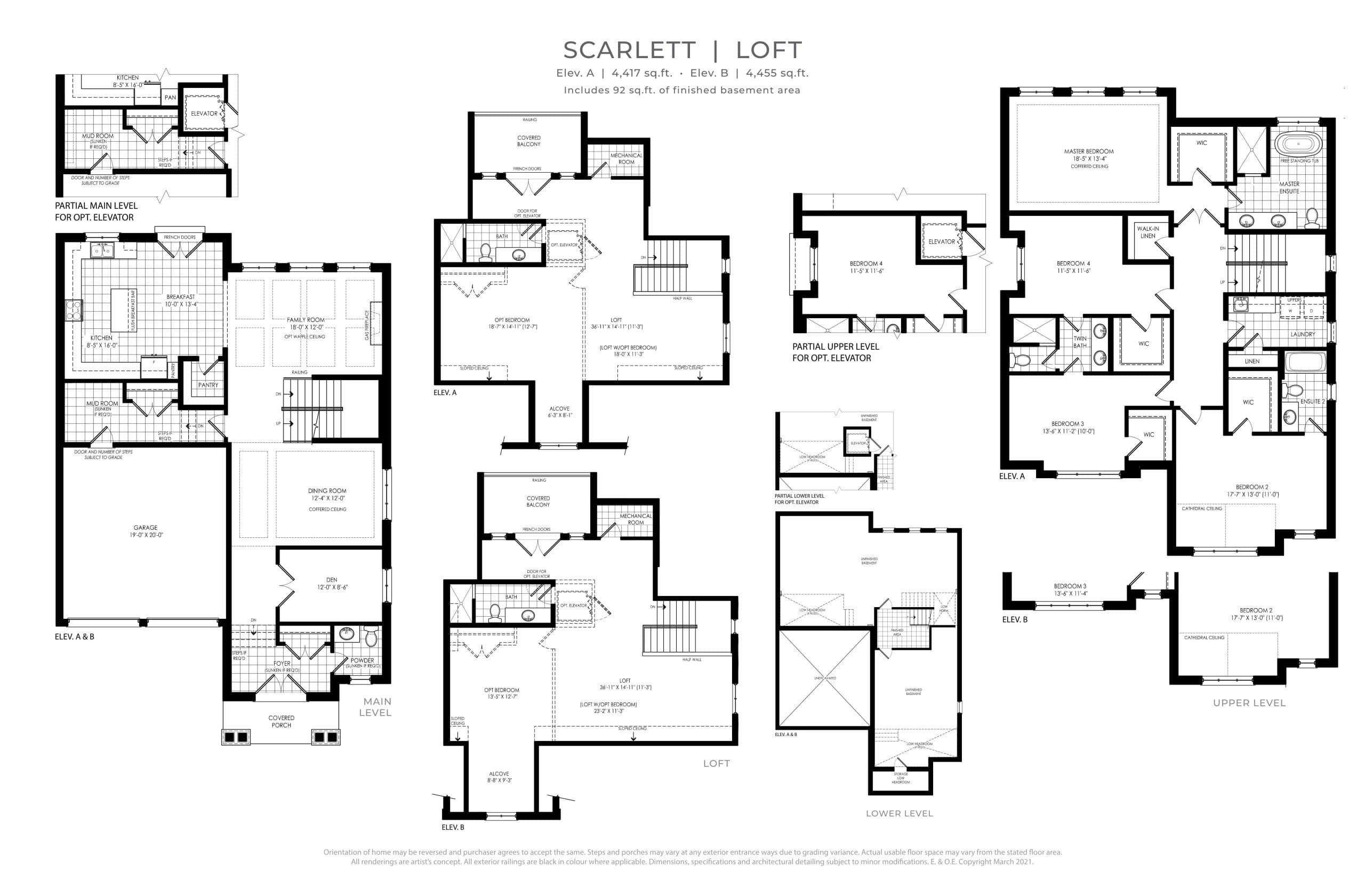 Scarlett (Loft) Floor Plan at OakRidge Meadows by Regal Crest Homes - 4455 sq.ft