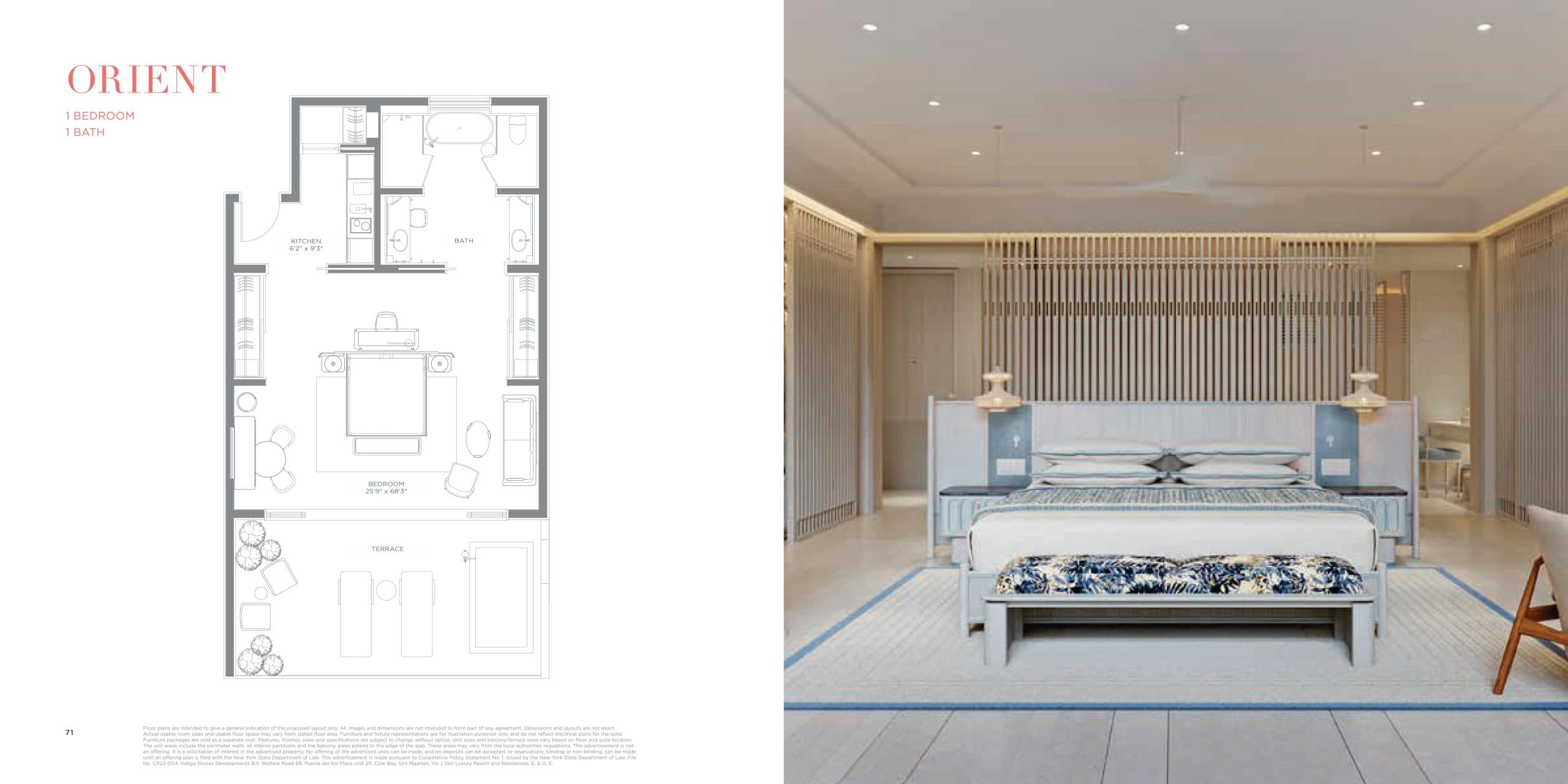 Orient Floor Plan at Vie L’Ven - 839 sq.ft