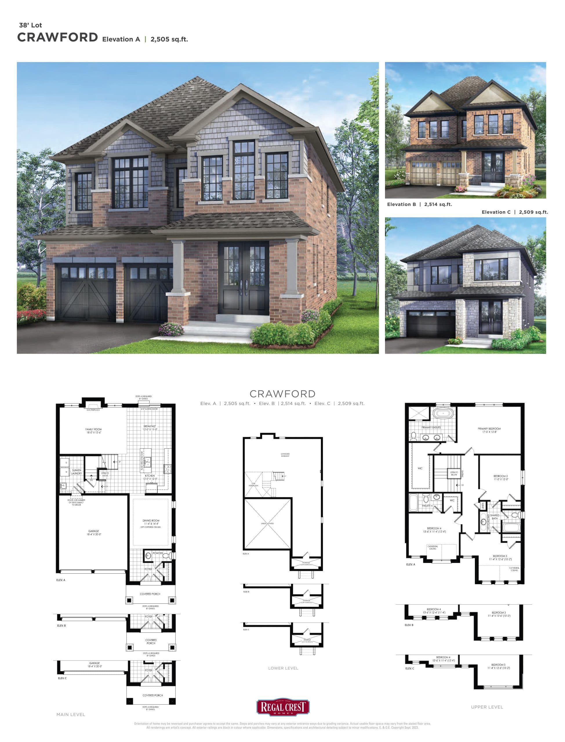 Crawford Floor Plan at South Barrie by Regal Crest Homes - 2514 sq.ft