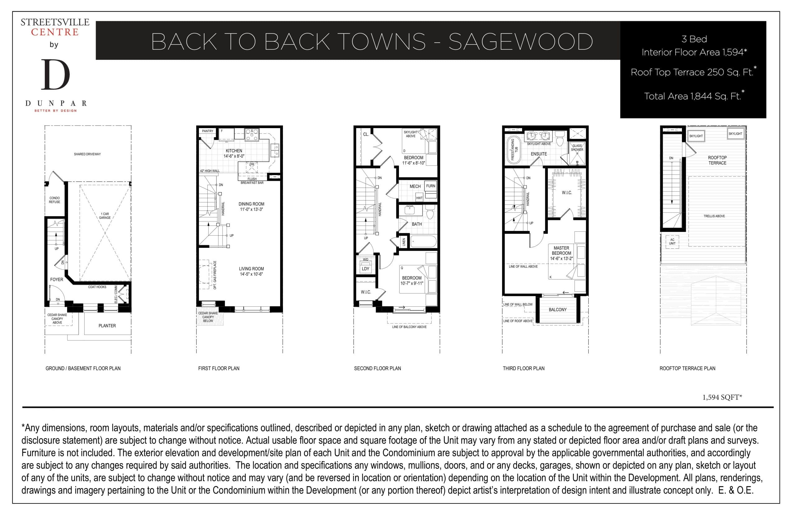 Sagewood Floor Plan at Streetsville Centre - 1594 sq.ft