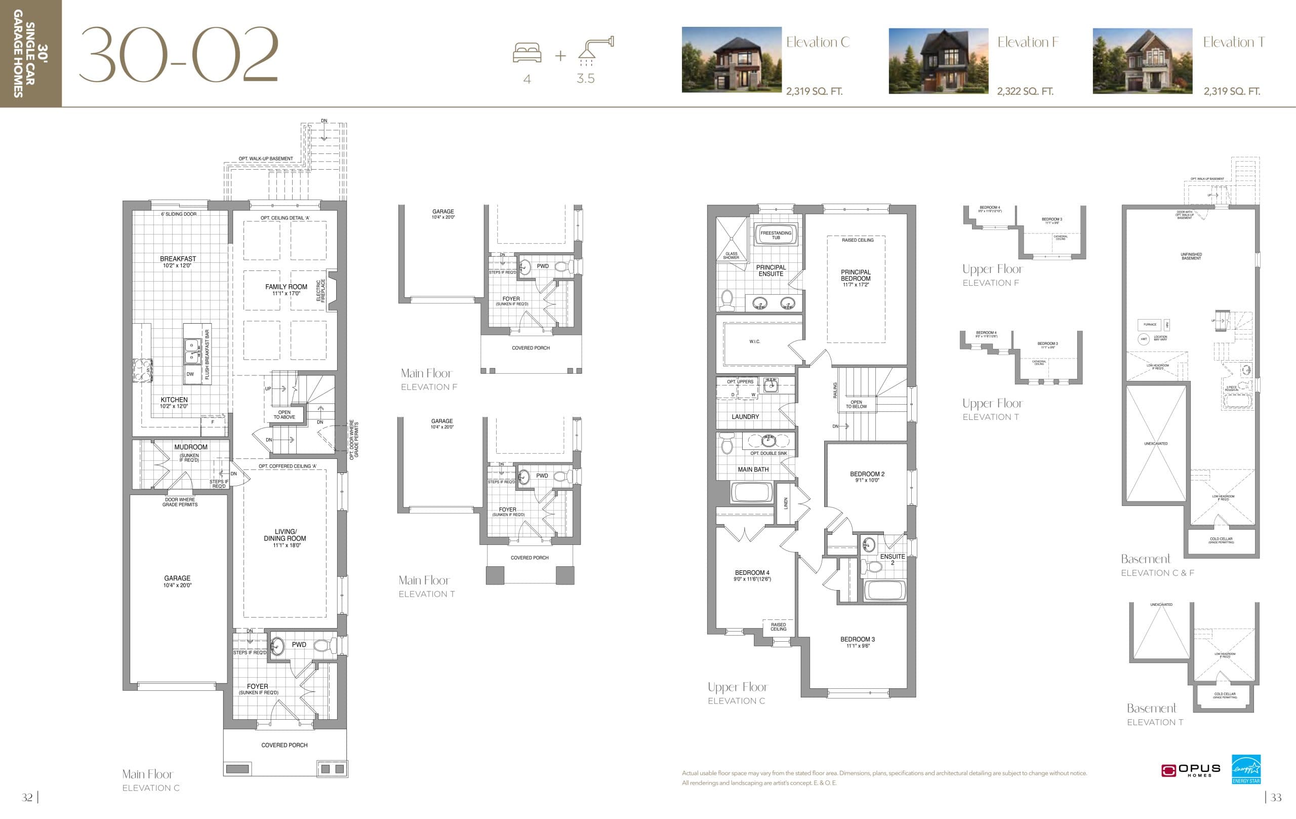 30-02 Floor Plan at The Castle Mile by OPUS Homes - 2322 sq.ft