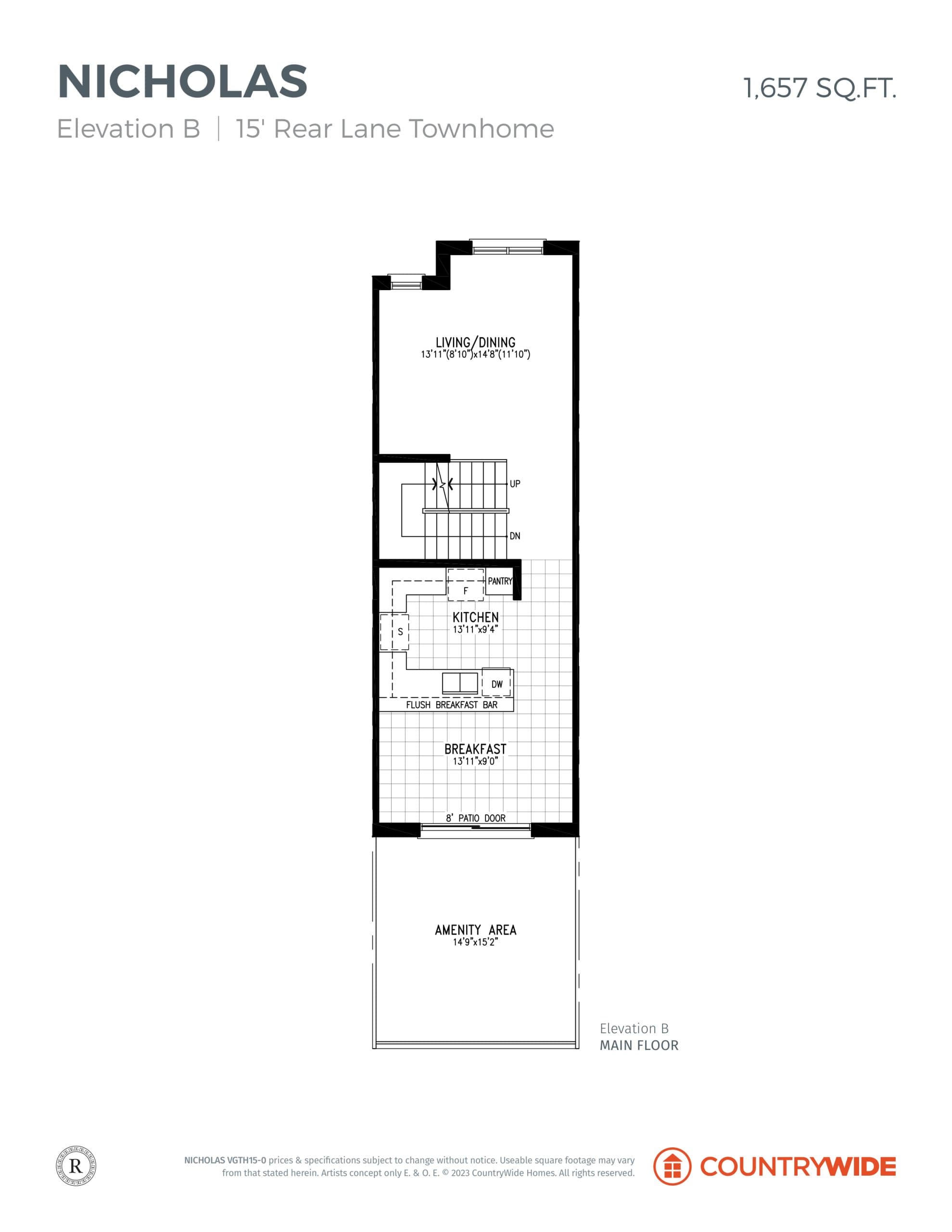 Nicholas - Elev. A (Main Floor) Floor Plan at Victoria Grand by Countrywide Homes - 1657 sq.ft