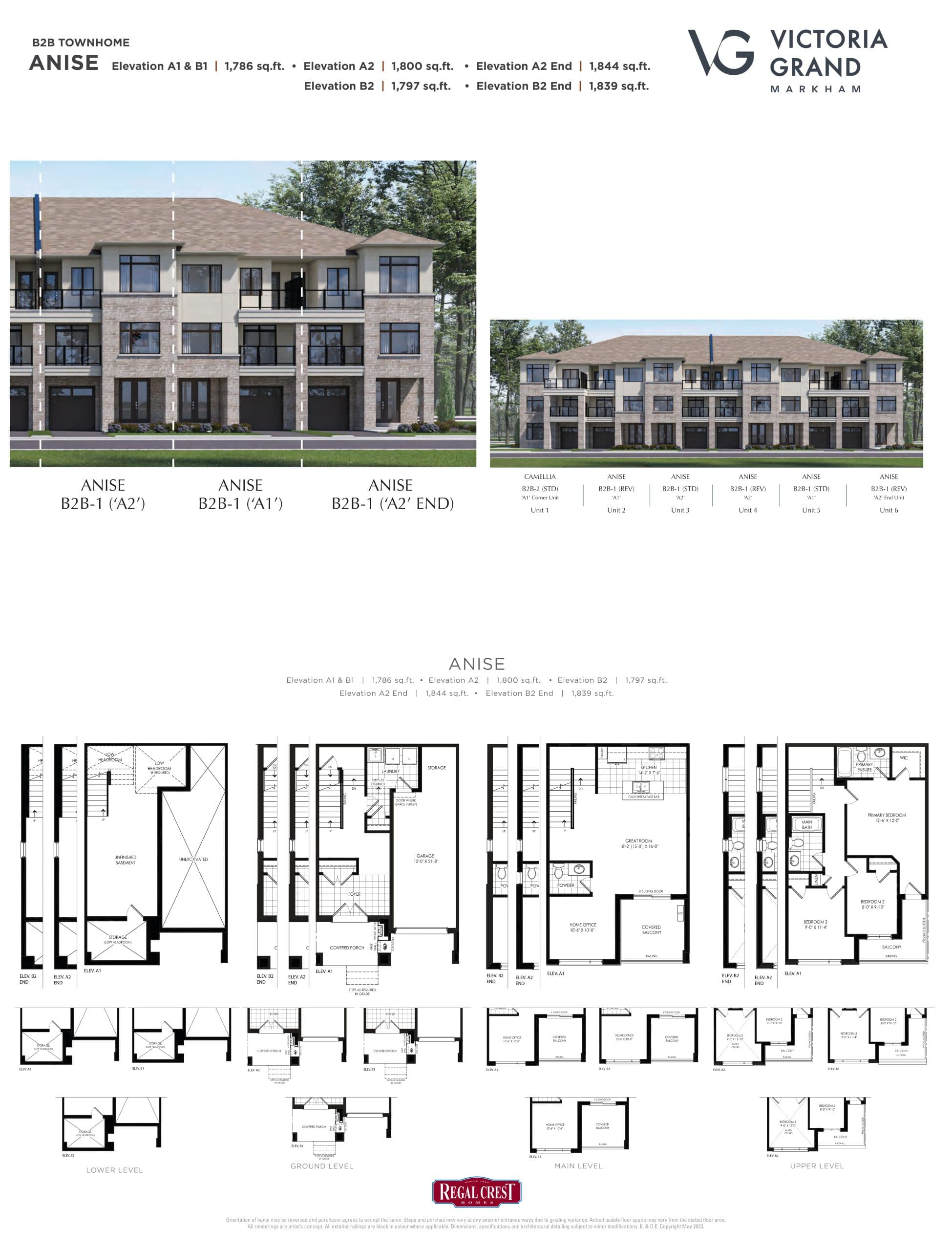 Anise Floor Plan at Victoria Grand by Regal Crest Homes - 1844 sq.ft