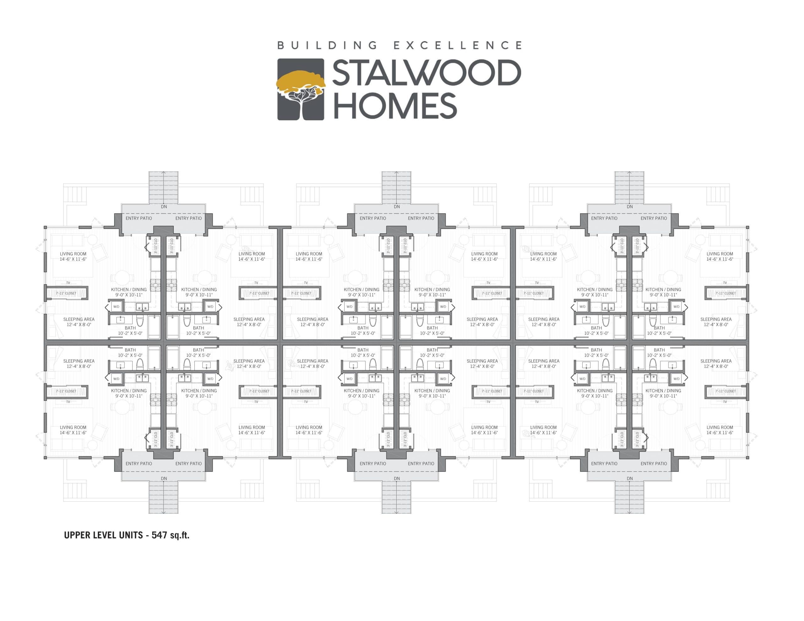 Upper Level (Studio) Floor Plan at East Village Condos - 547 sq.ft