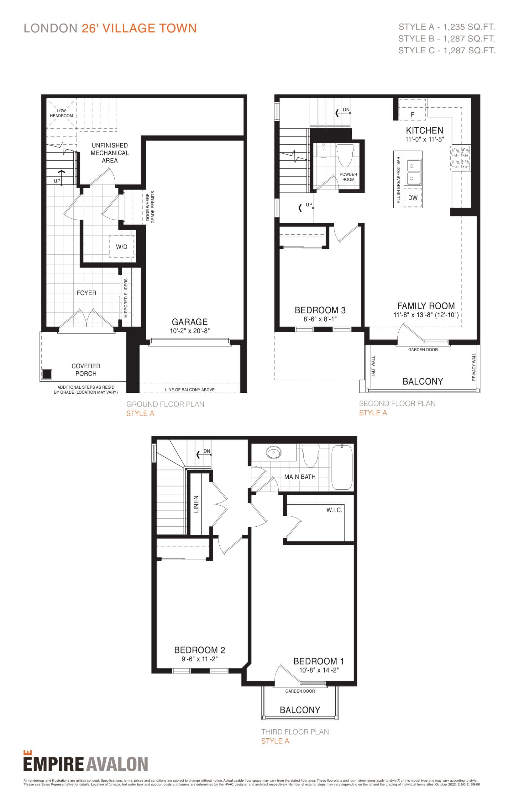 London 26 Floor Plan at Empire Avalon Gateway Phase 2 - 1287 sq.ft
