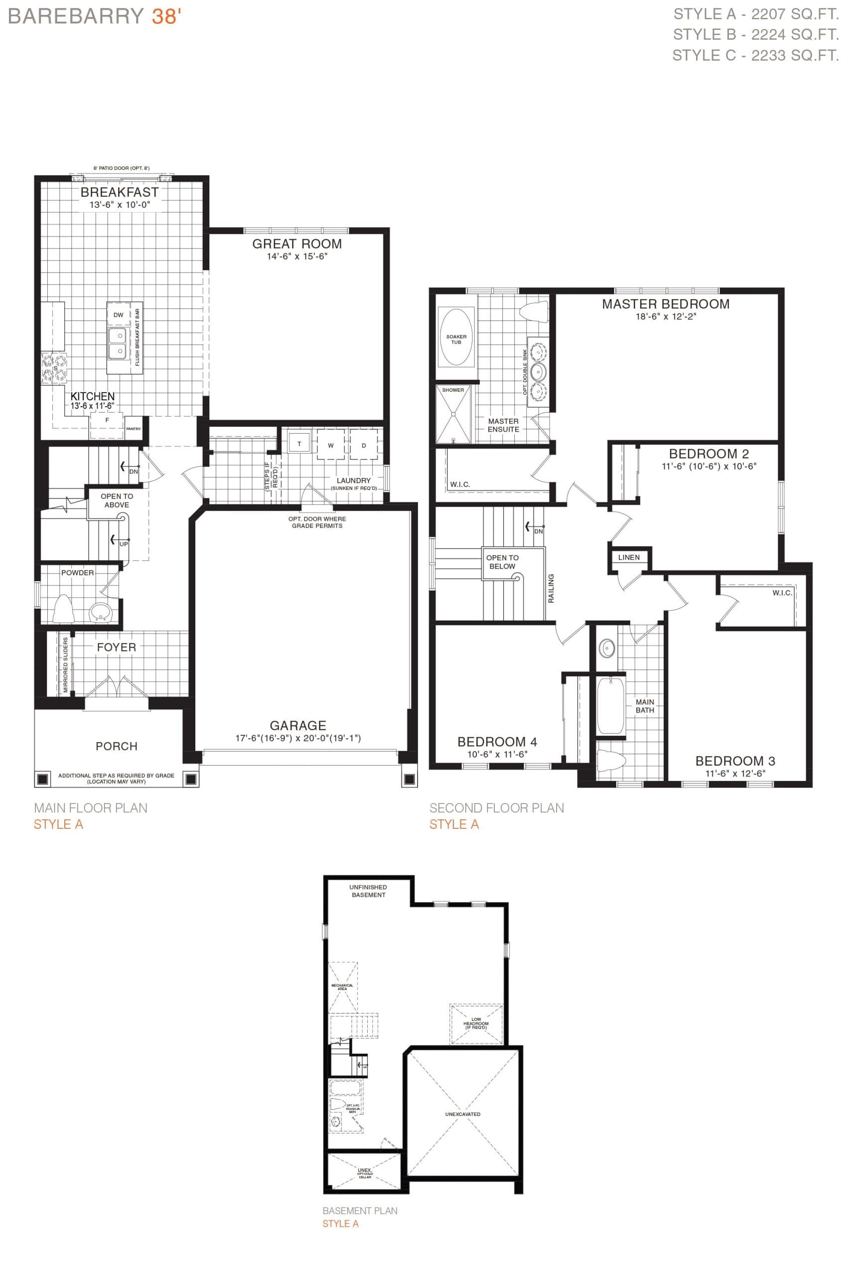 Barebarry 38' Floor Plan at Empire Legacy - 2233 sq.ft