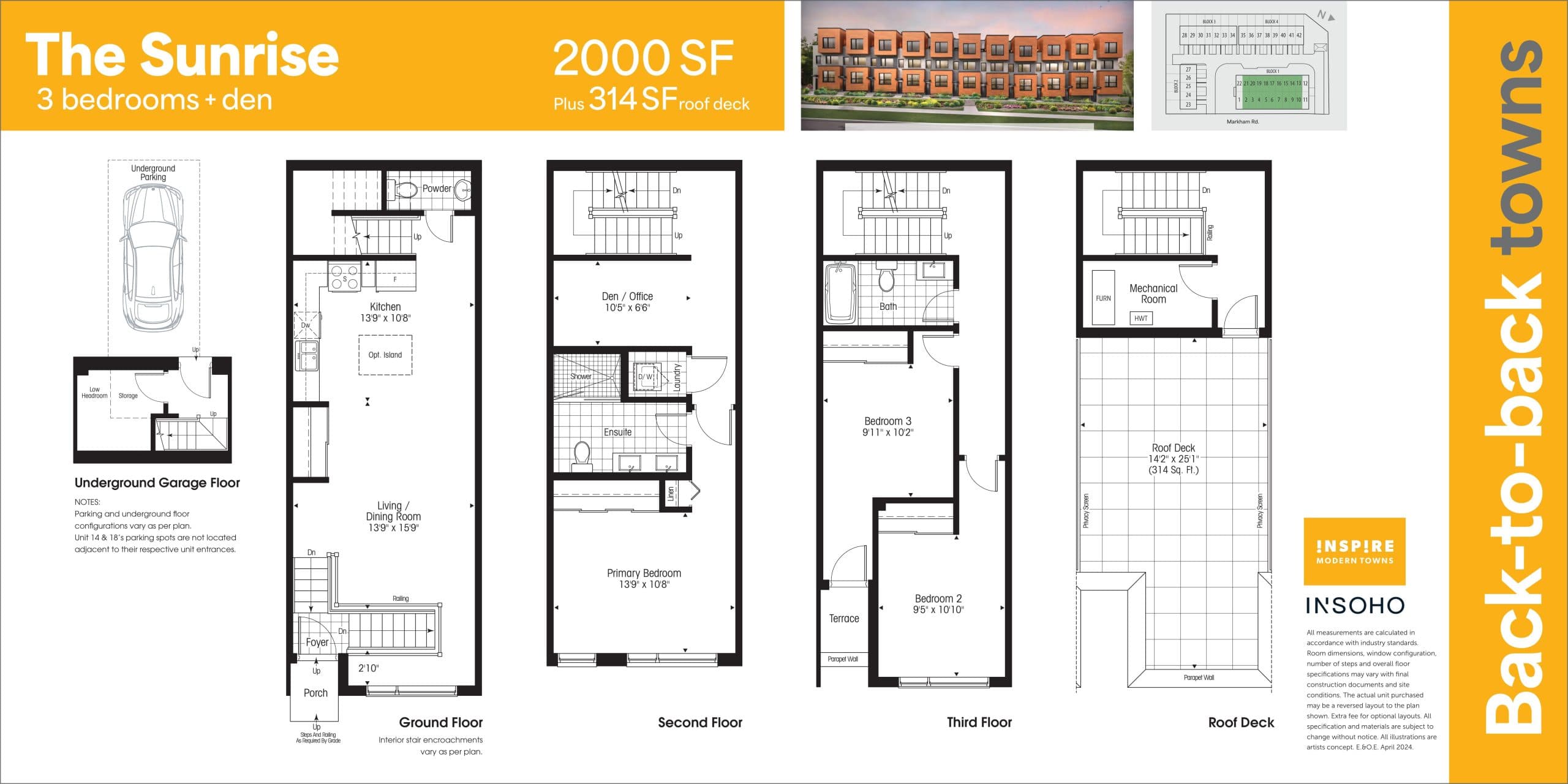 The Sunrise Floor Plan at Inspire Modern Towns - 2000 sq.ft