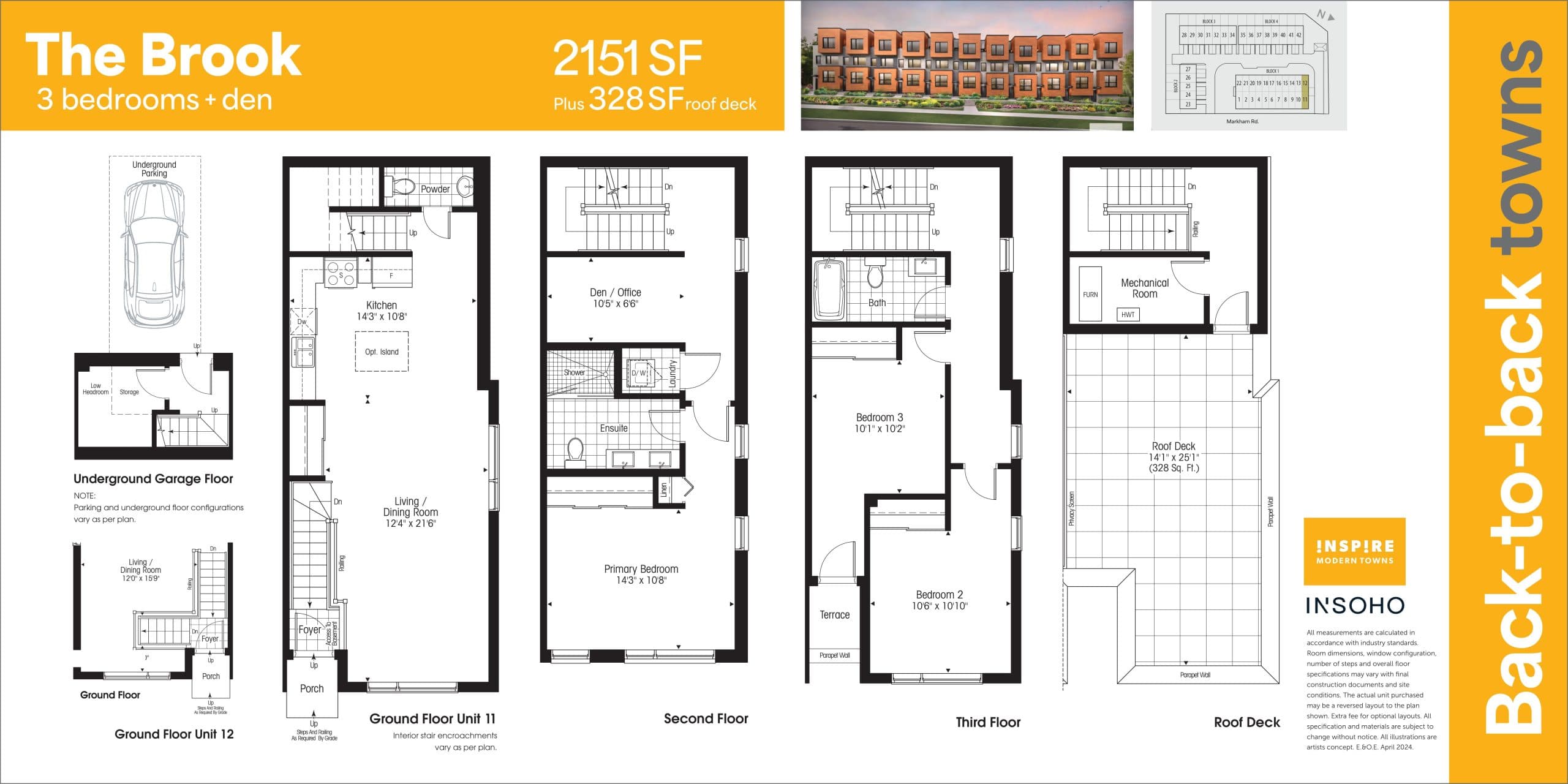 The Brook Floor Plan at Inspire Modern Towns - 2151 sq.ft