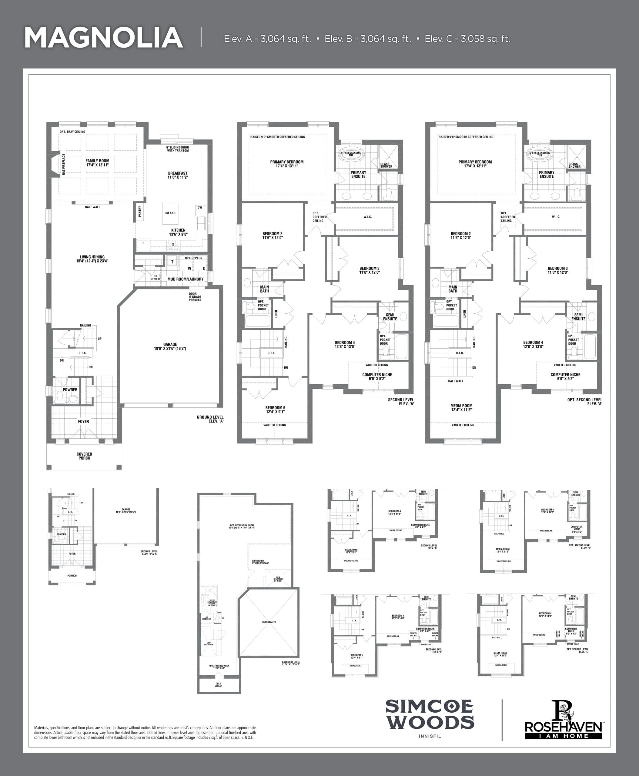 Magnolia Floor Plan at Simcoe Woods Homes - 3064 sq.ft