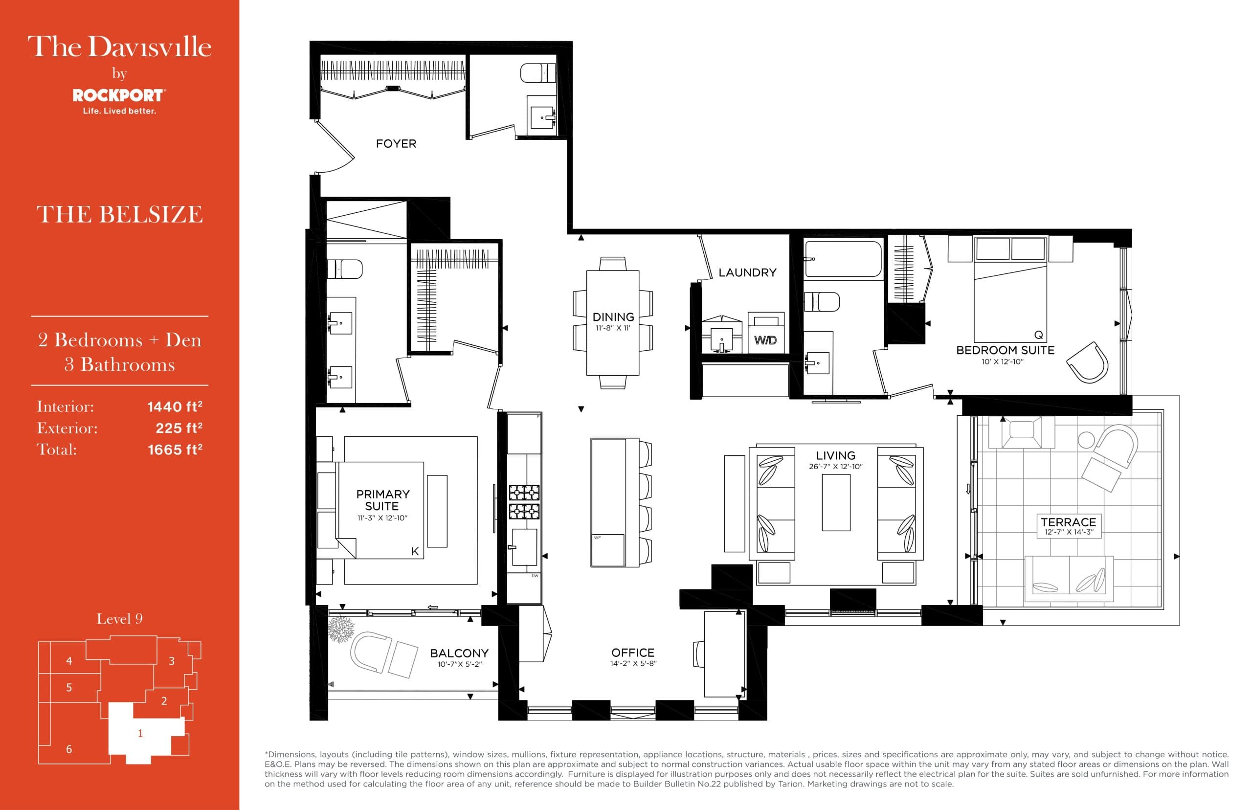 The Belsize Floor Plan at The Davisville Condos - 1440 sq.ft