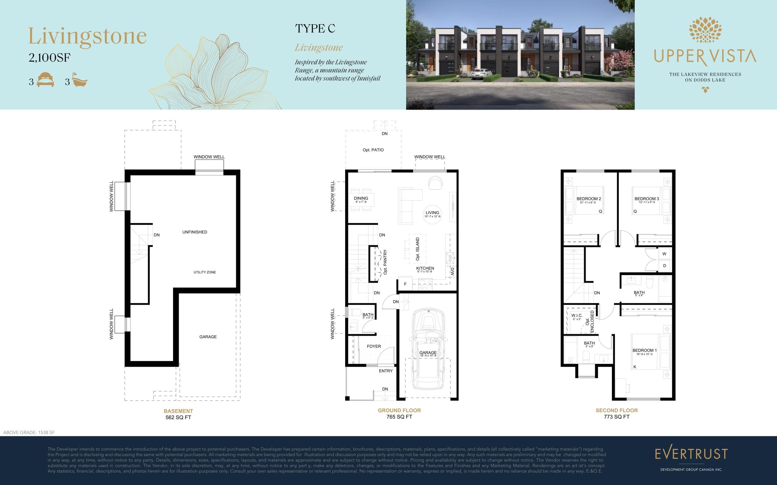 Livingstone - Type C Floor Plan at Upper Vista Innisfail Towns (UVI) - 2100 sq.ft
