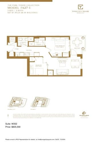 Model F627-1 (The Park Tower Collection) W352 floor plan