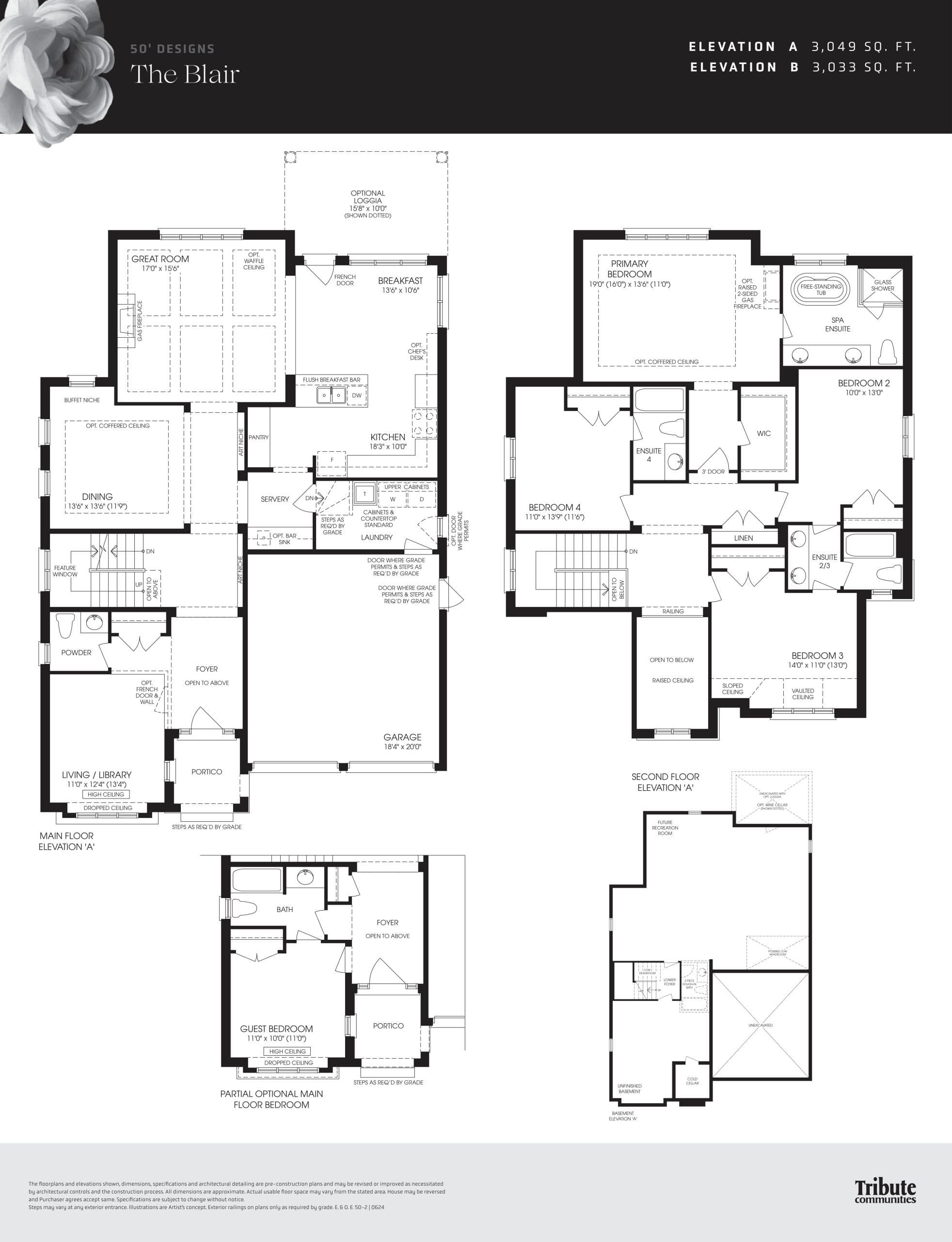 The Blair Floor Plan at Gates of Nobleton Homes - 3049 sq.ft