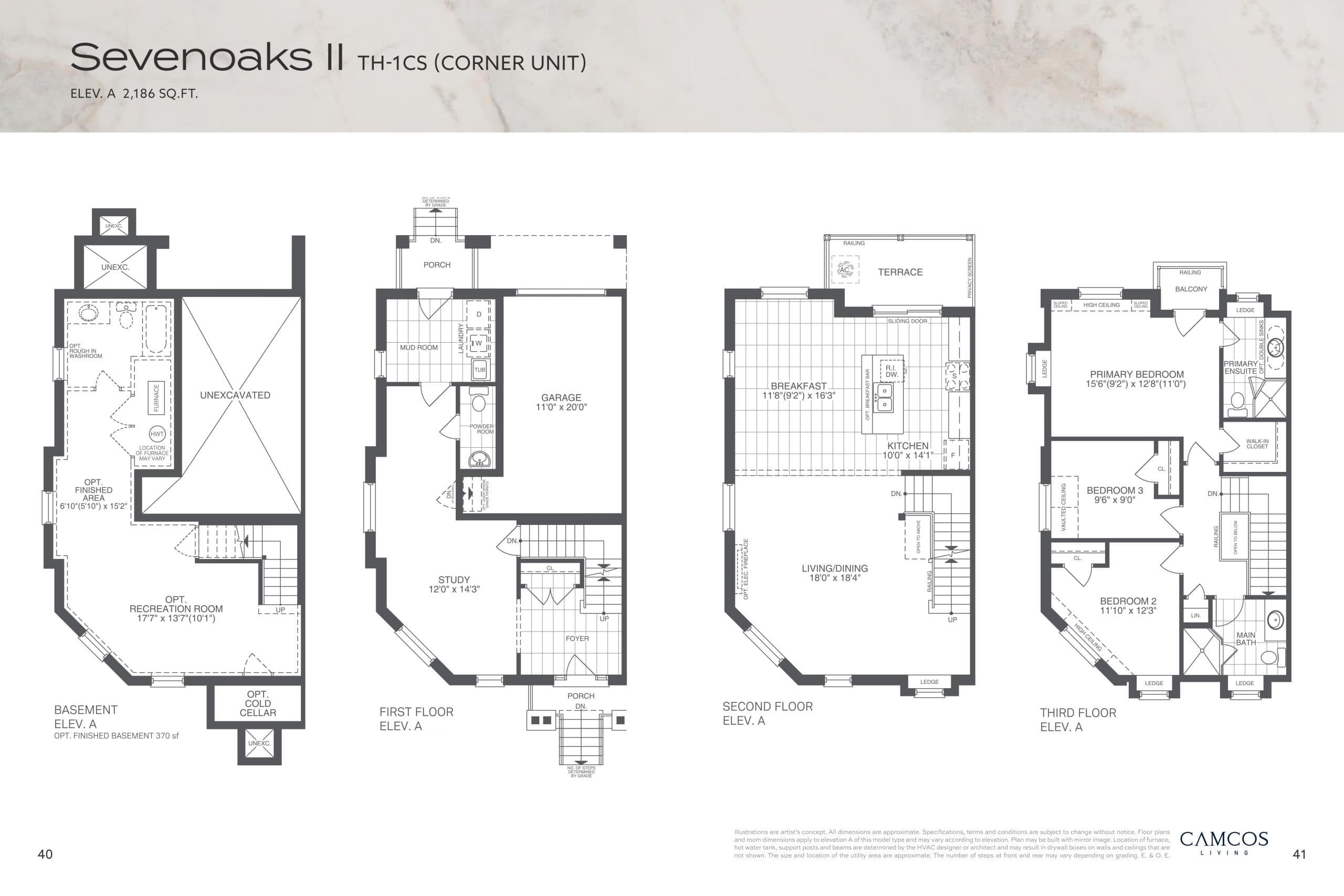 Sevenoaks II Floor Plan at Canterbury Lanes Towns - 2186 sq.ft