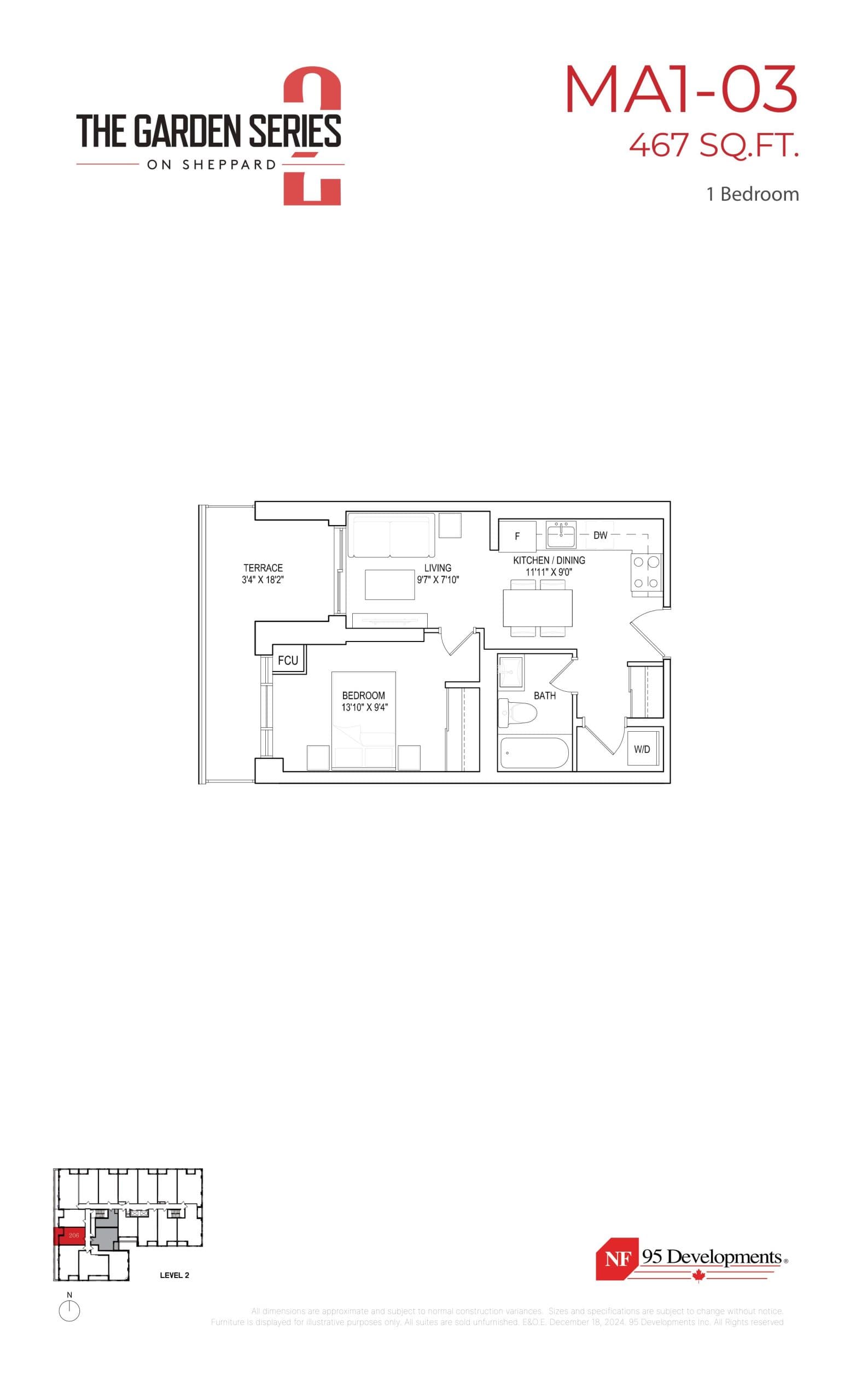 MA1-03 Floor Plan at The Garden Series 2 Condos - 467 sq.ft