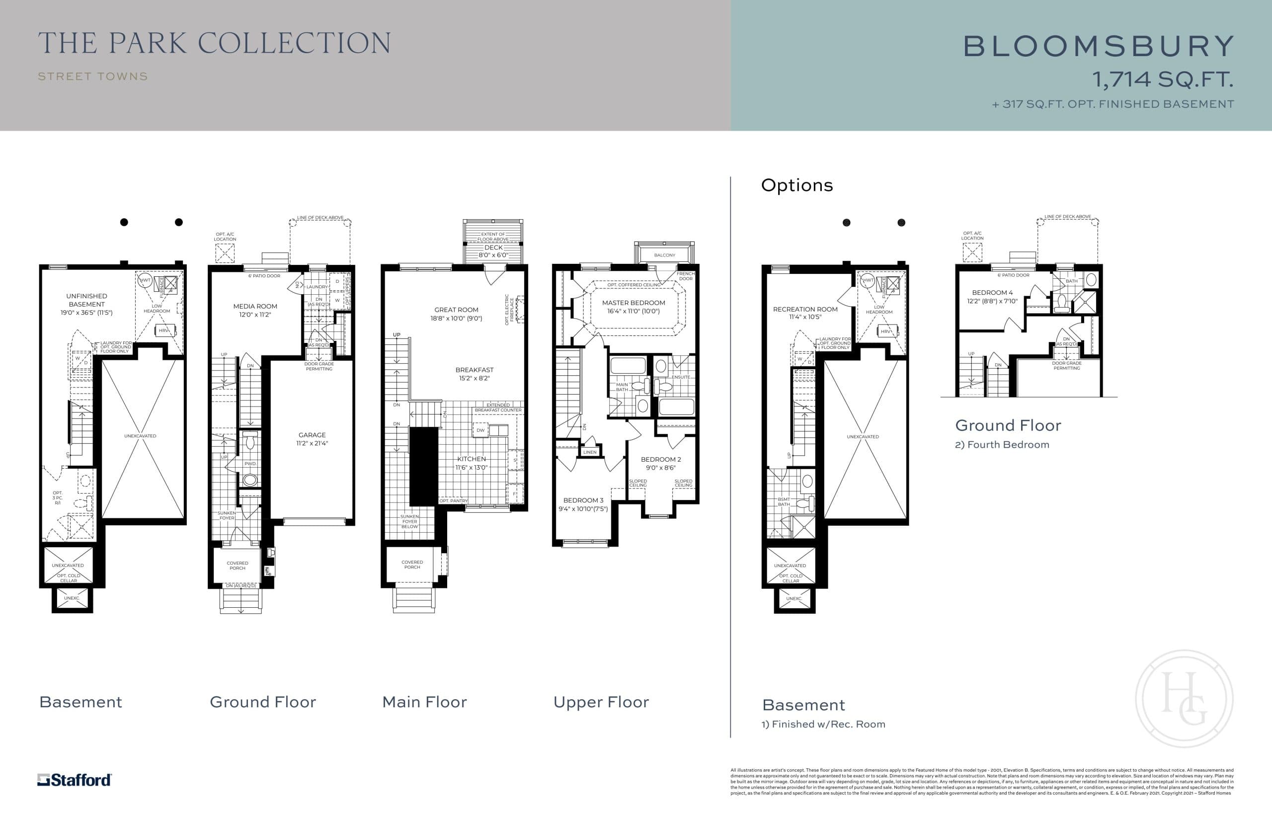 Bloomsbury Floor Plan at Highbury Gardens - 1714 sq.ft