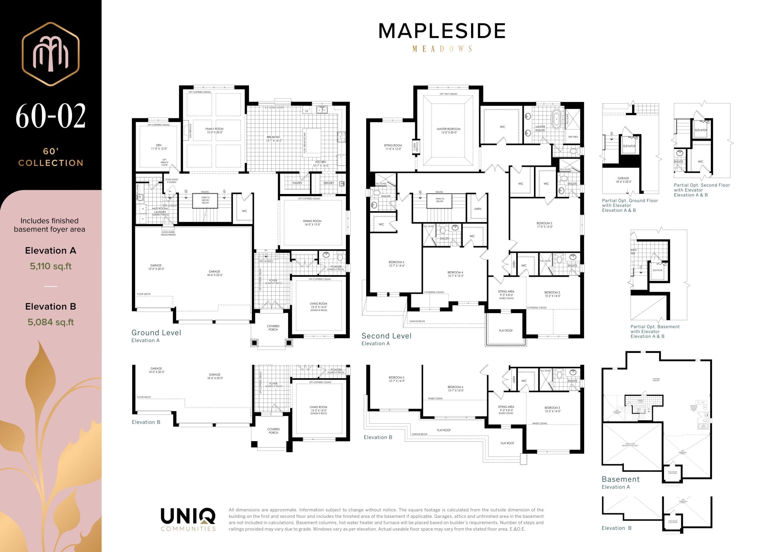 60-02 Floor Plan at Mapleside Meadows Homes - 5110 sq.ft