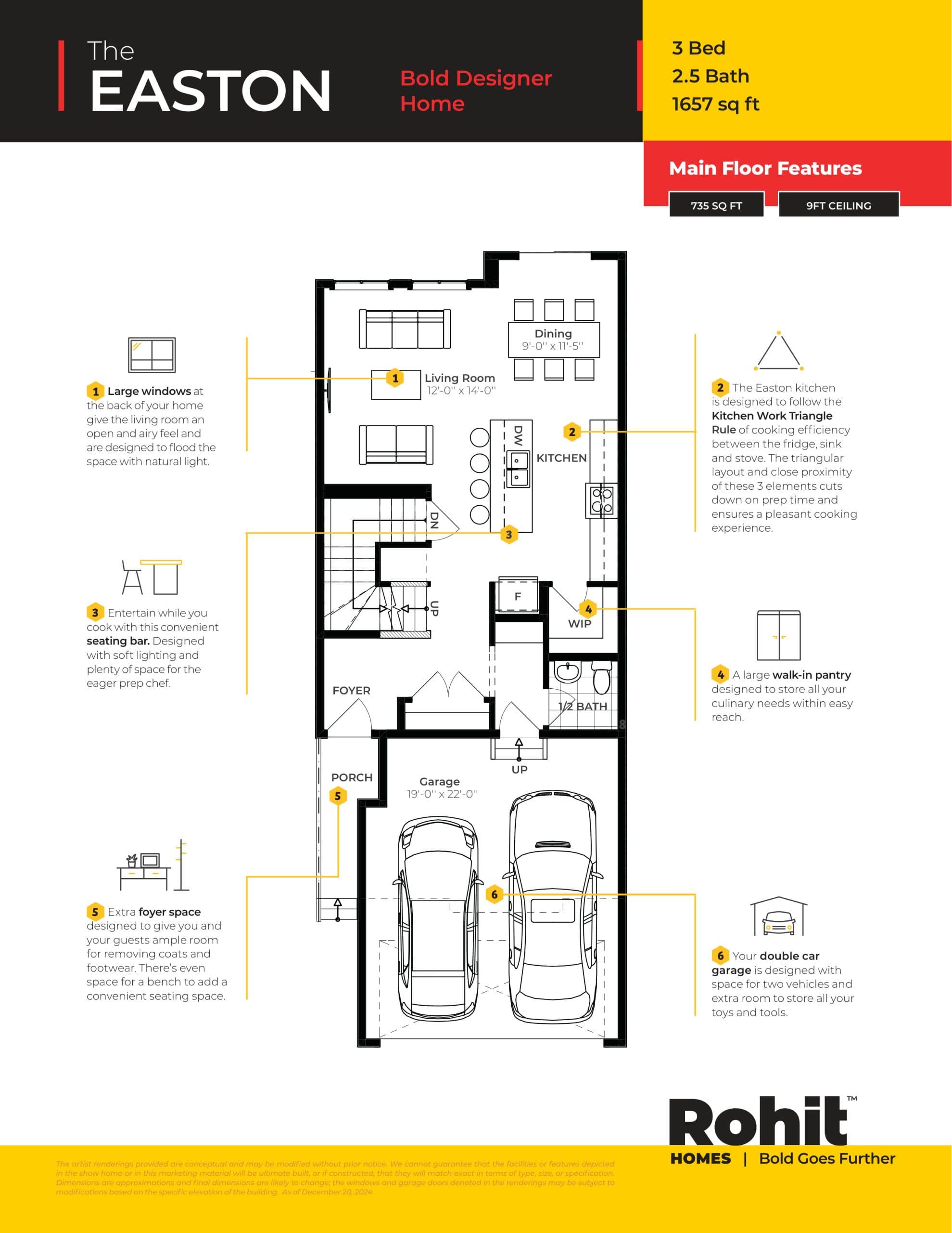 The Easton Floor Plan at Heartland by Rohit Homes - 1657 sq.ft