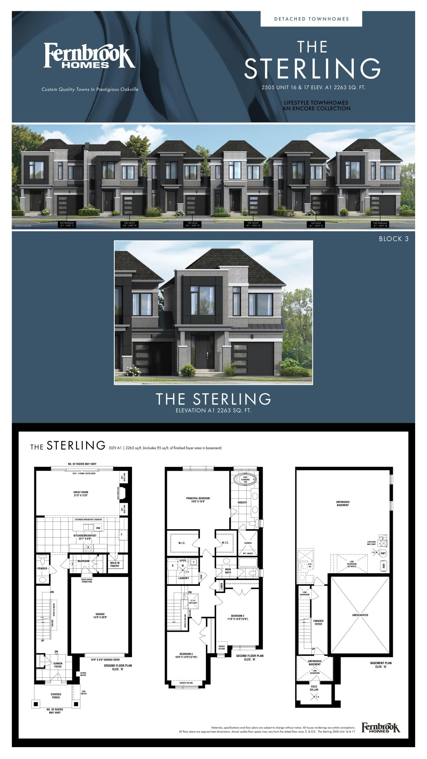 The Sterling Floor Plan at Lifestyle Towns - 2263 sq.ft