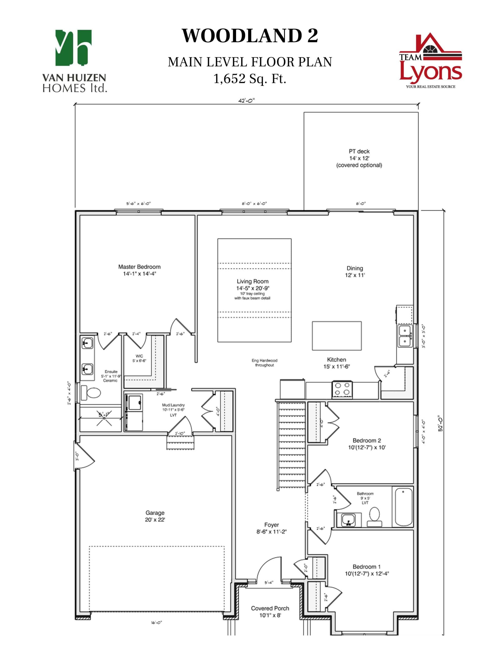 Woodland 2 Floor Plan at Woodland Heights Homes - 1652 sq.ft