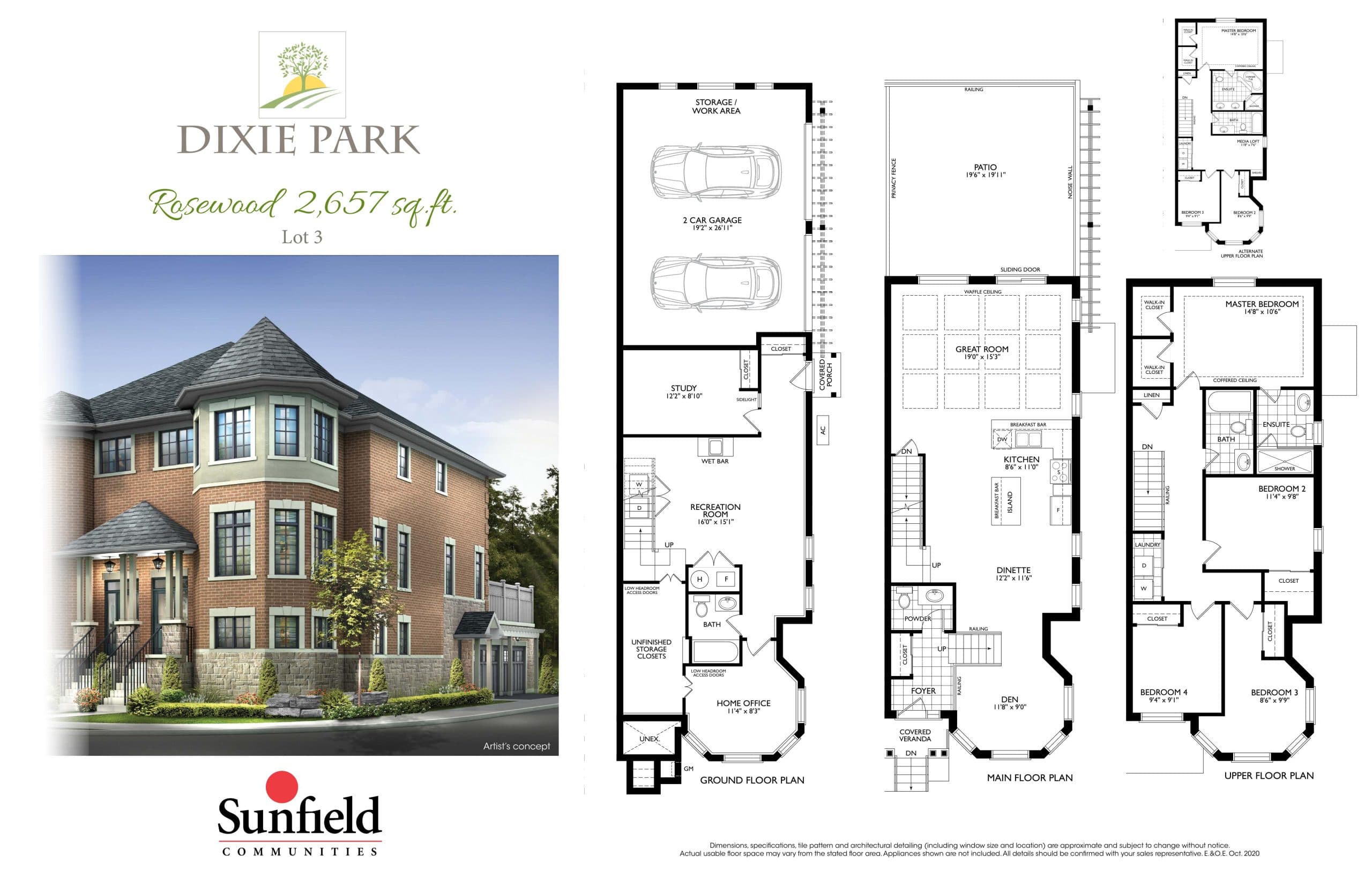 Rosewood Floor Plan at Dixie Park Towns - 2657 sq.ft