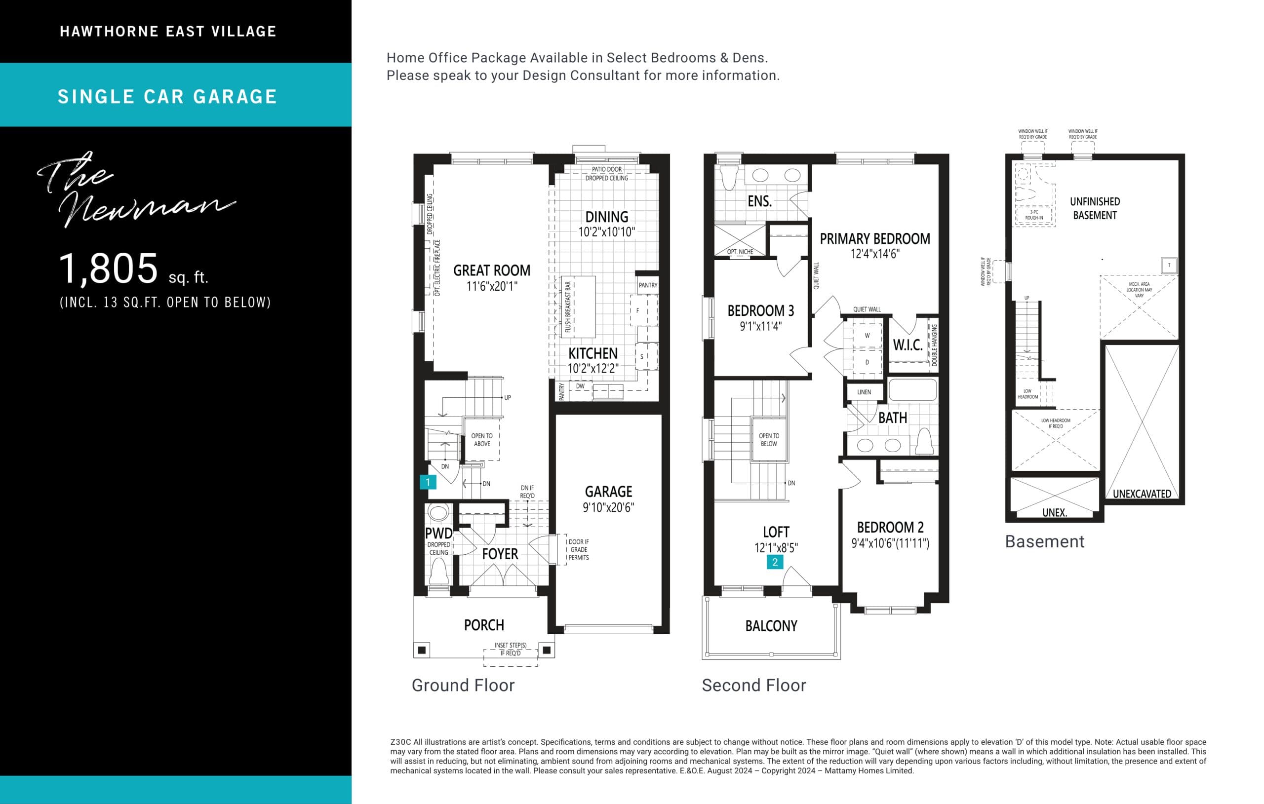 The Newman Floor Plan at Hawthorne East Village Phase 4 - 1805 sq.ft